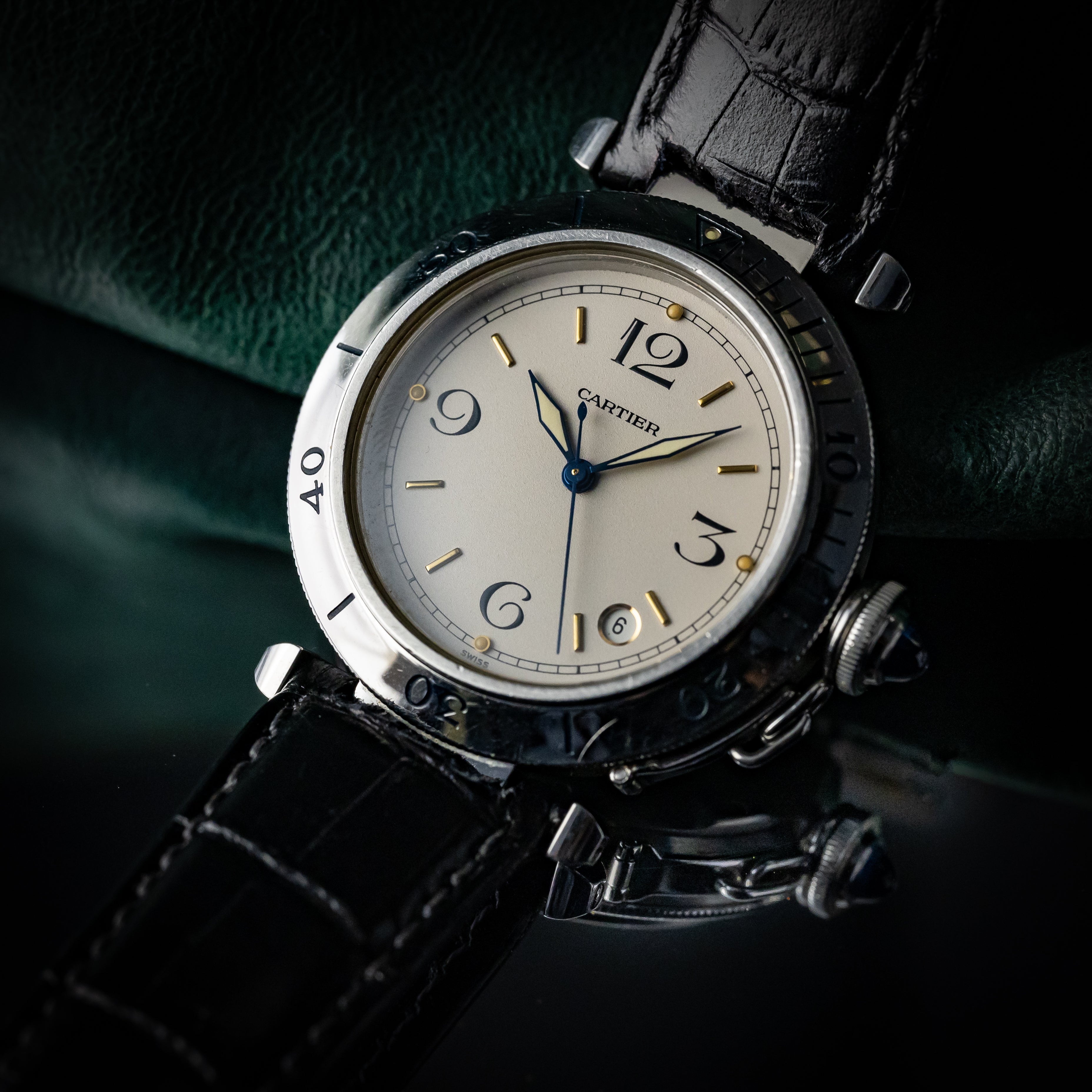 カルティエ パシャシータイマー 1990年代製 トリチウム夜光 38㎜