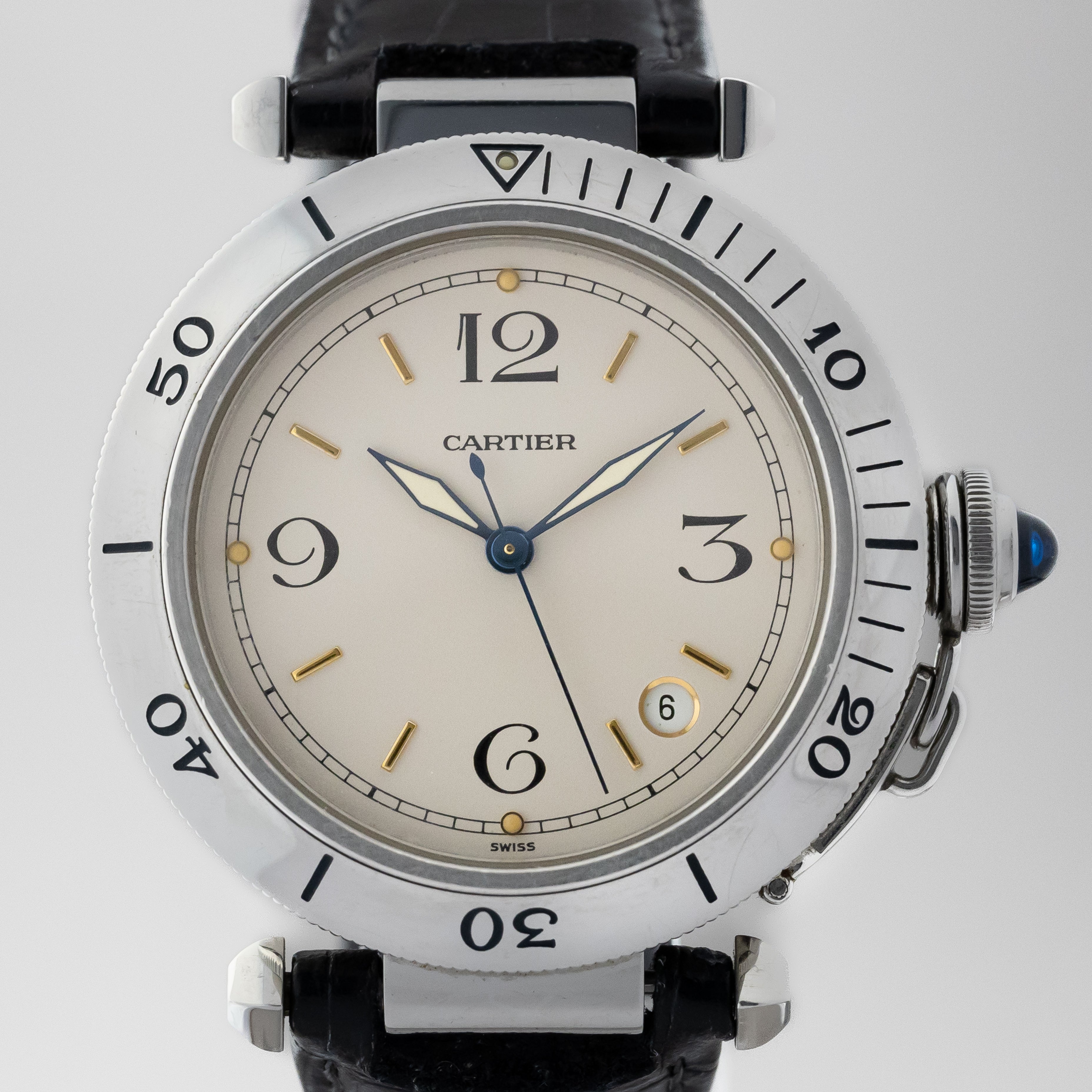 カルティエ パシャシータイマー 1990年代製 トリチウム夜光 38㎜