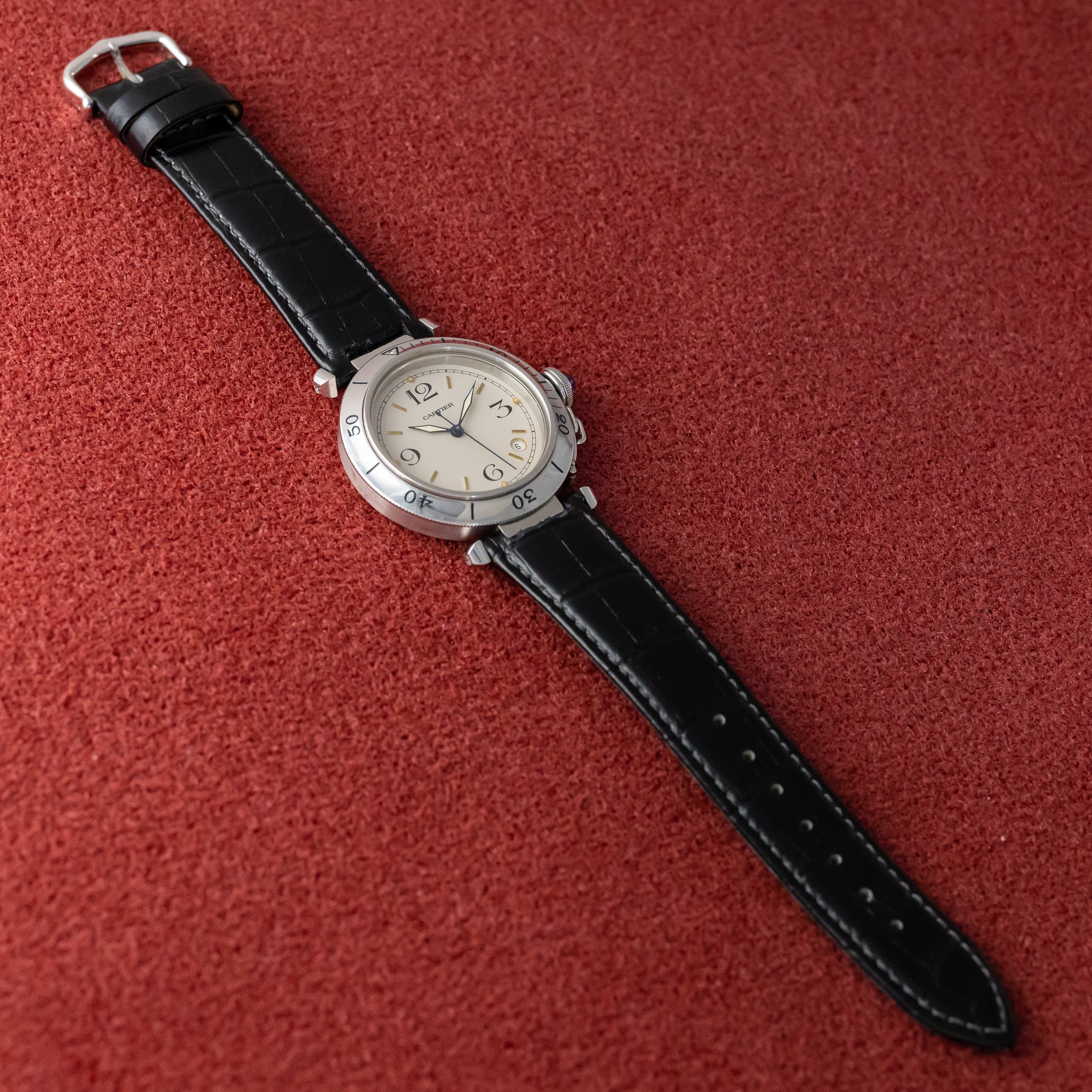 カルティエ パシャシータイマー 1990年代製 トリチウム夜光 38㎜