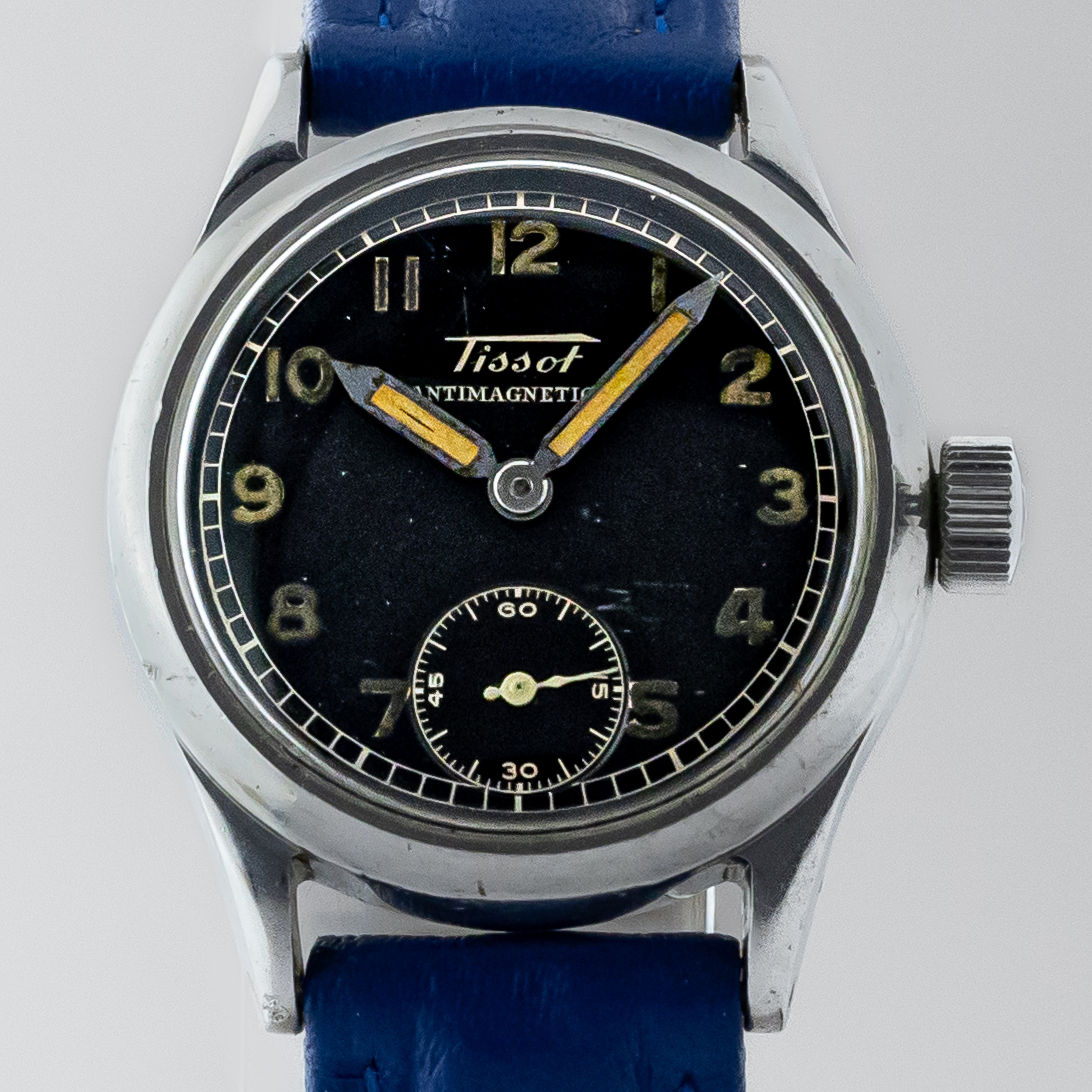 ティソ レディース ブラックアラビアダイヤル 1940年代製 スモールセコンド 防水ケース