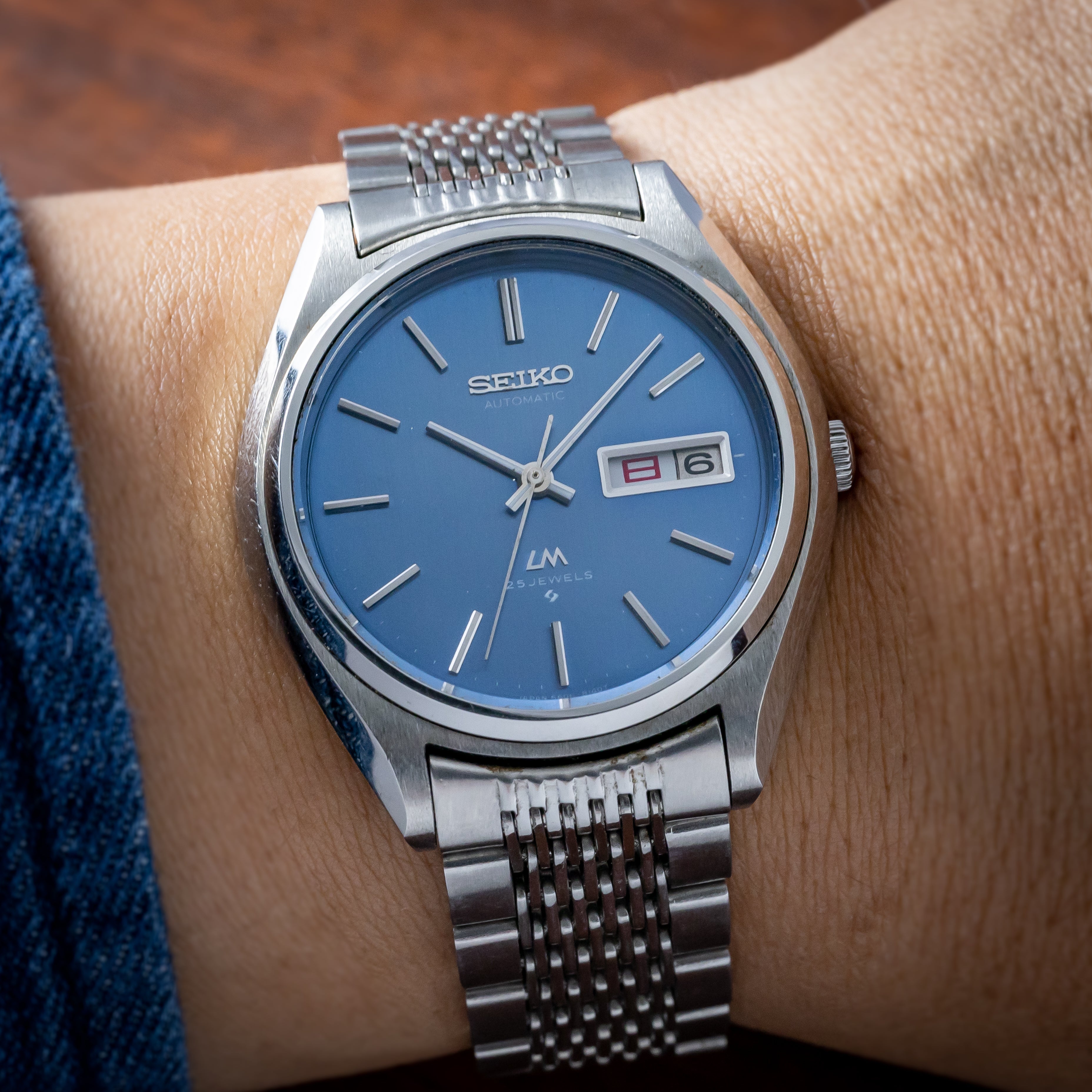 セイコー LM 1975年製 ロードマチック ブルーダイヤル デイデイト Ref.5606-8051