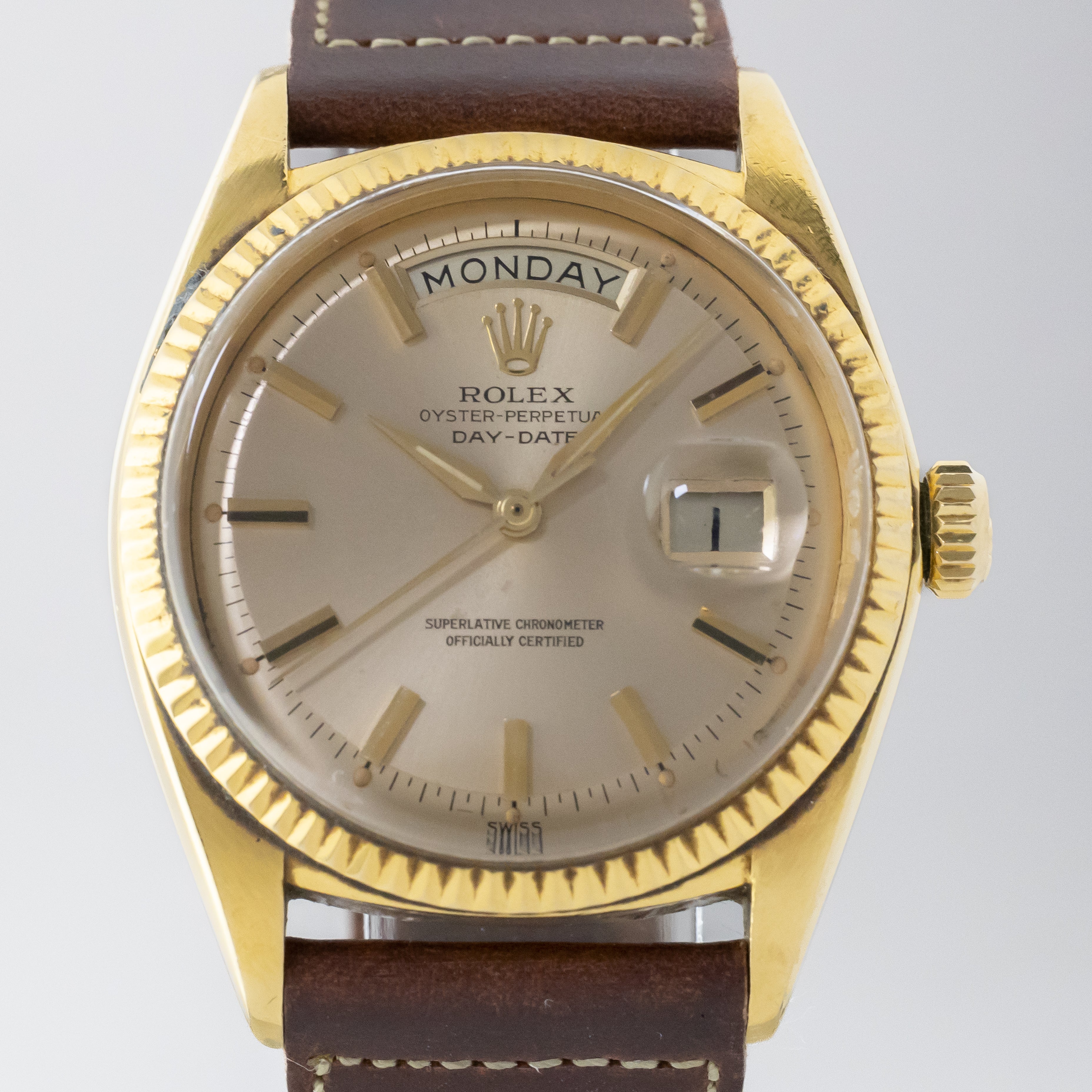 ロレックス デイデイト1960年代製 18KYG Ref.1803 剣針 ギャランティー付き