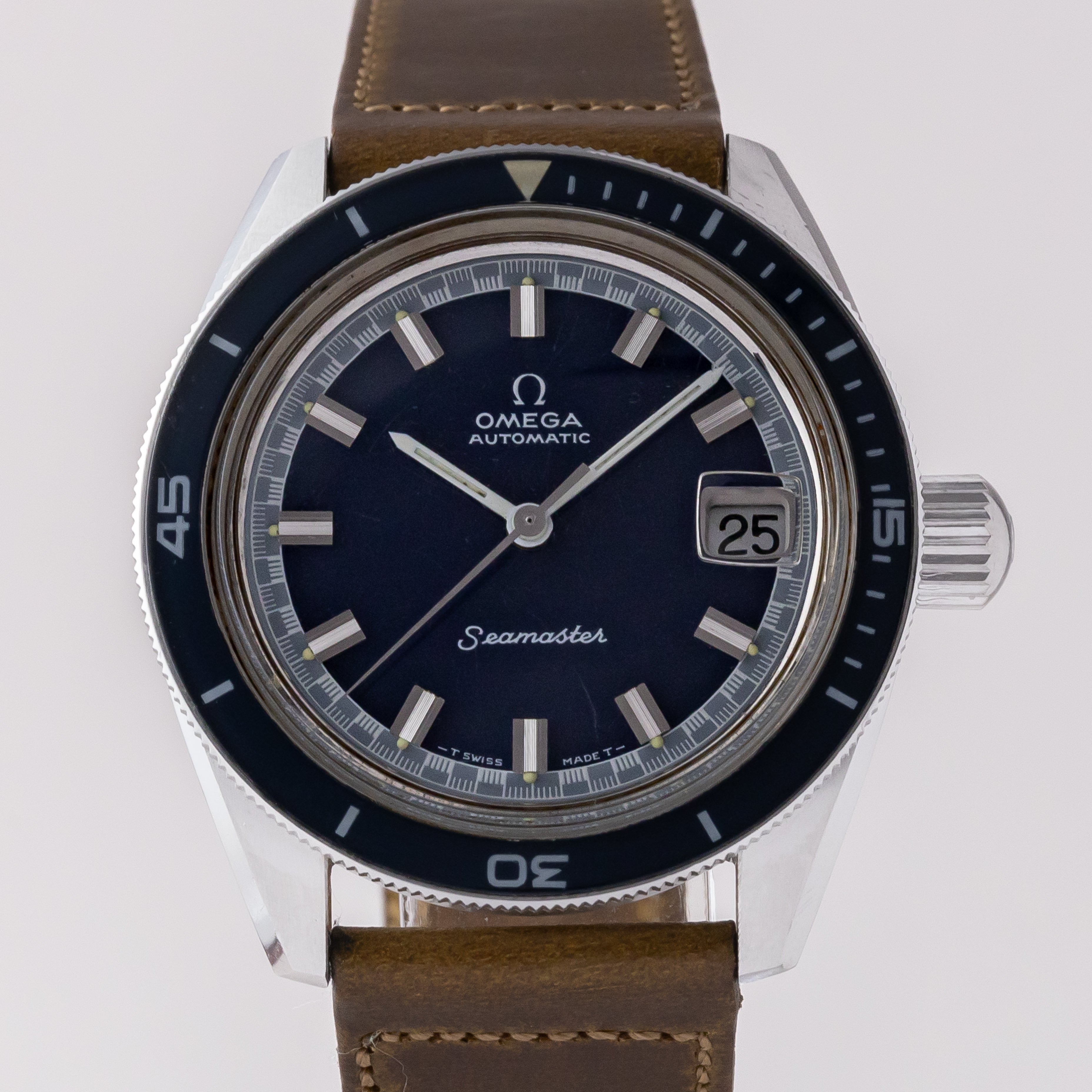 オメガ シーマスター60 1969年製 ビッグクラウン ネイビーダイヤル
