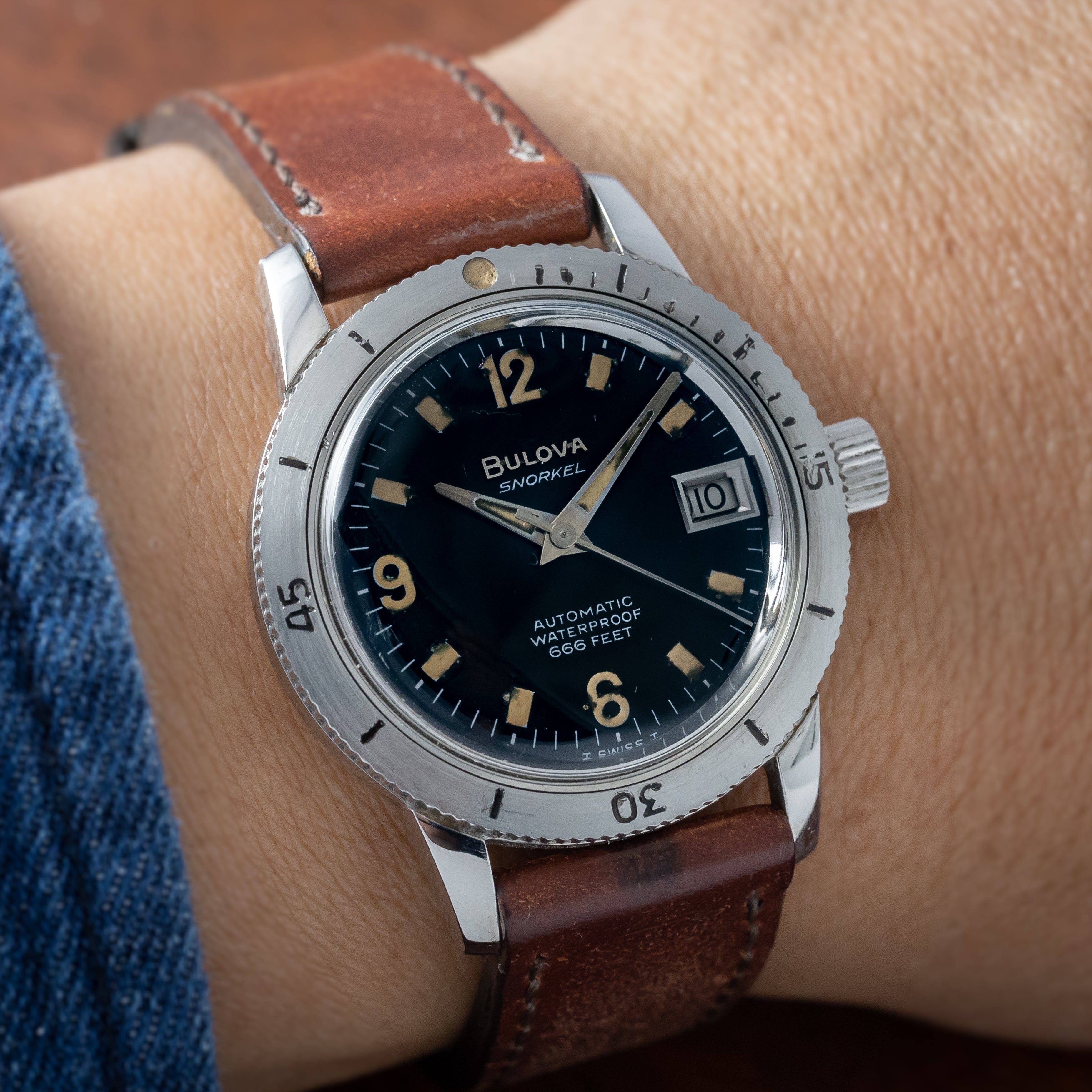 ブローバ シュノーケル 1968年製 ダイバーズウォッチ 回転ベゼル