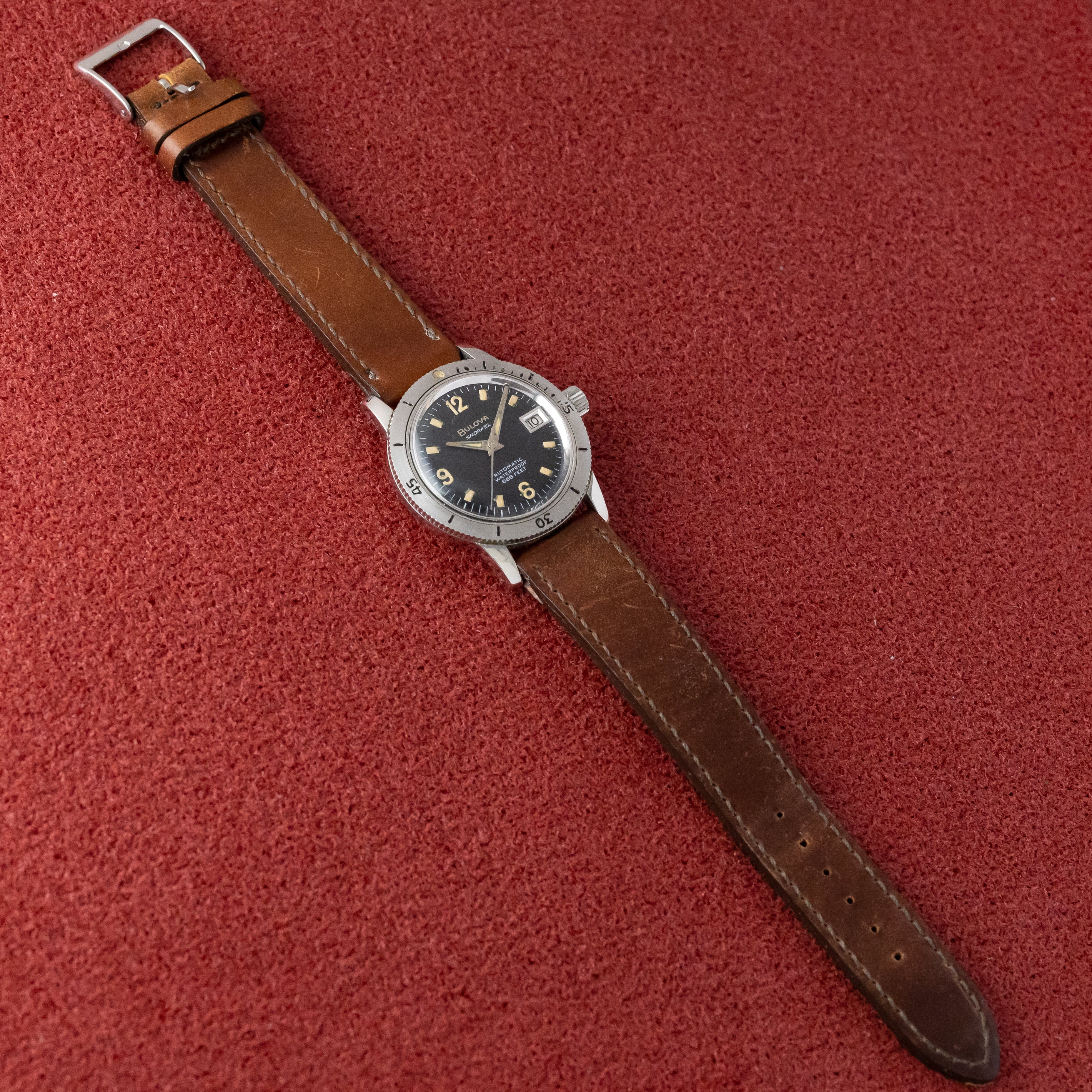 ブローバ シュノーケル 1968年製 ダイバーズウォッチ 回転ベゼル