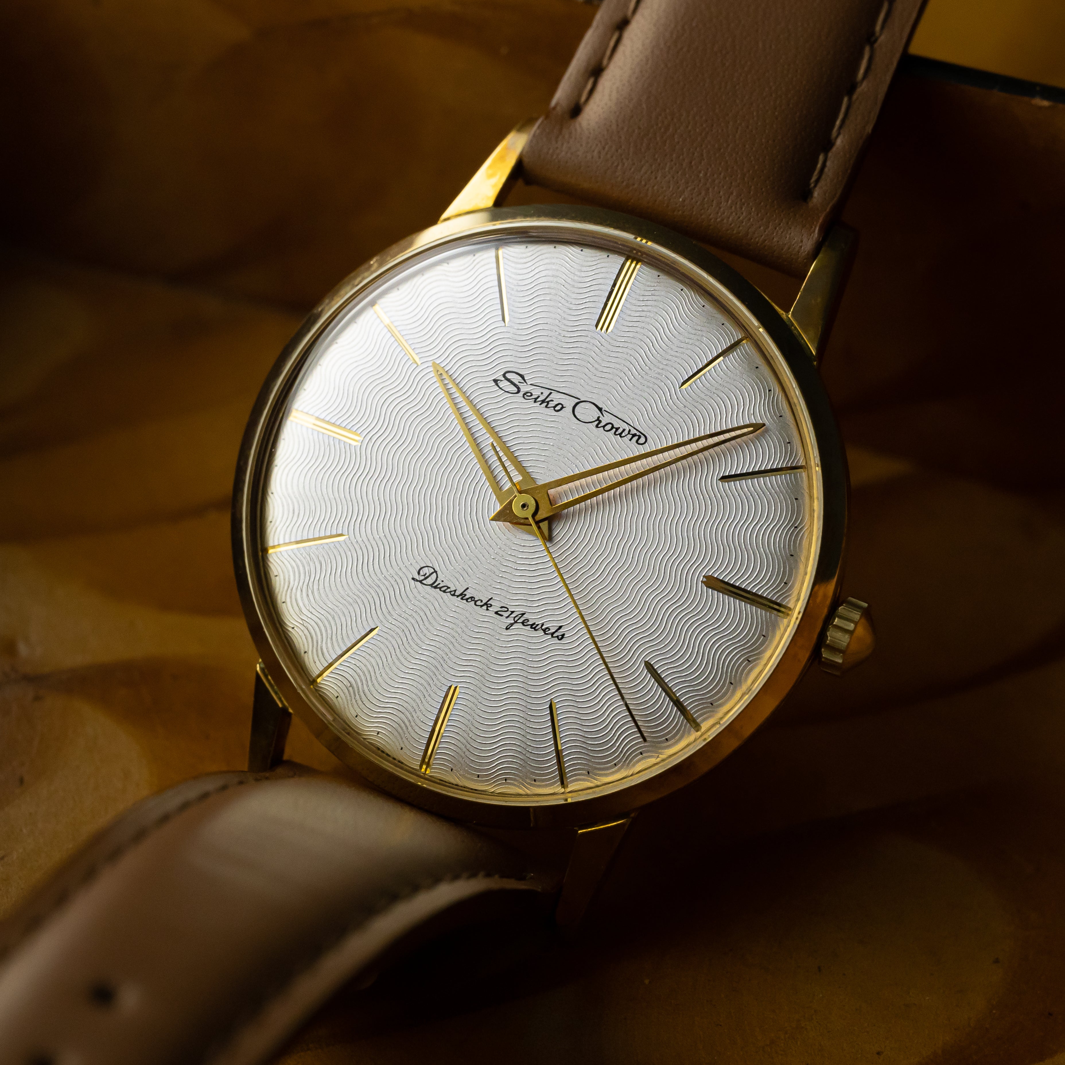 セイコー クラウン スケルトン針 サンビームダイヤル 1961年製 21石 手巻き 金張りケース
