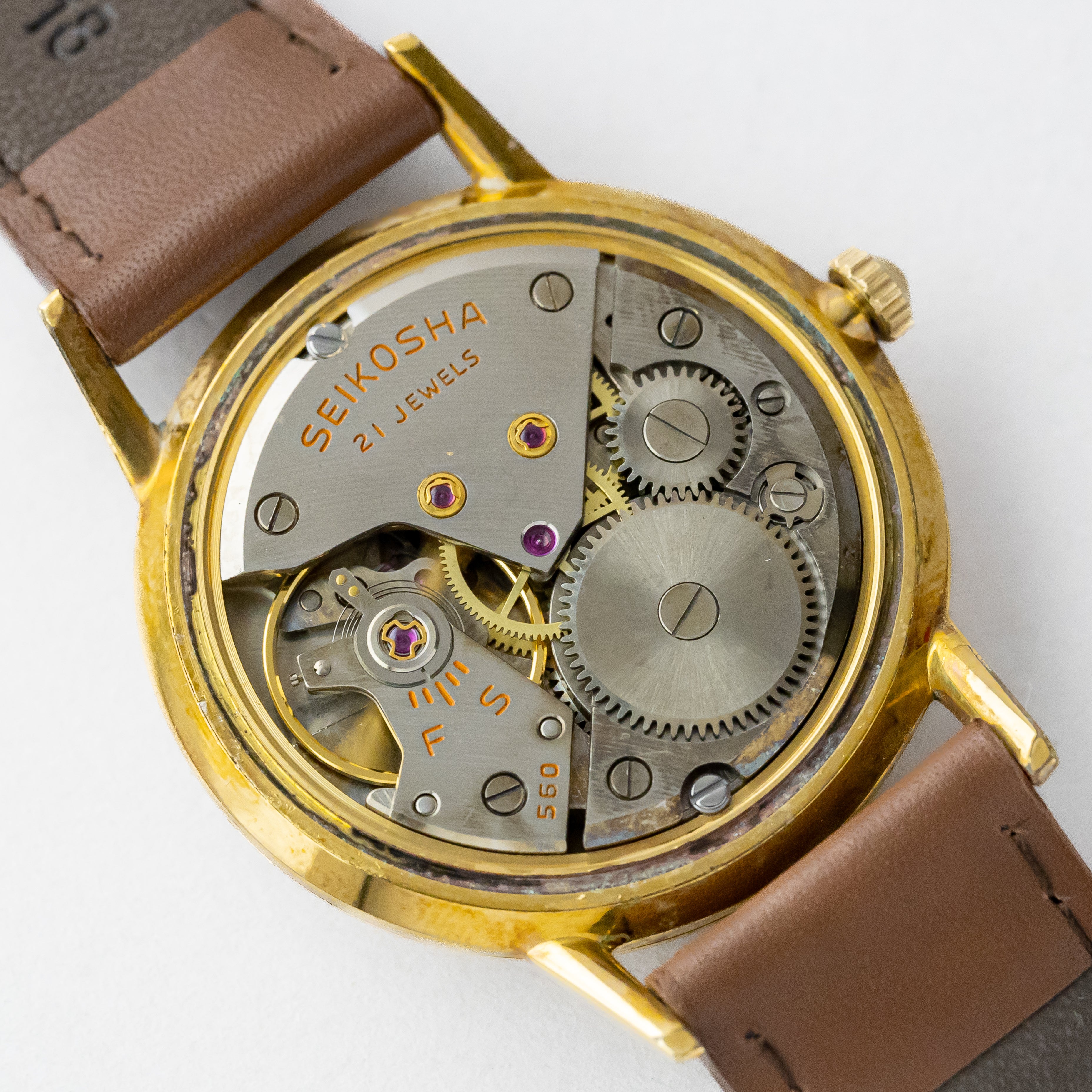 セイコー クラウン スケルトン針 サンビームダイヤル 1961年製 21石 手巻き 金張りケース