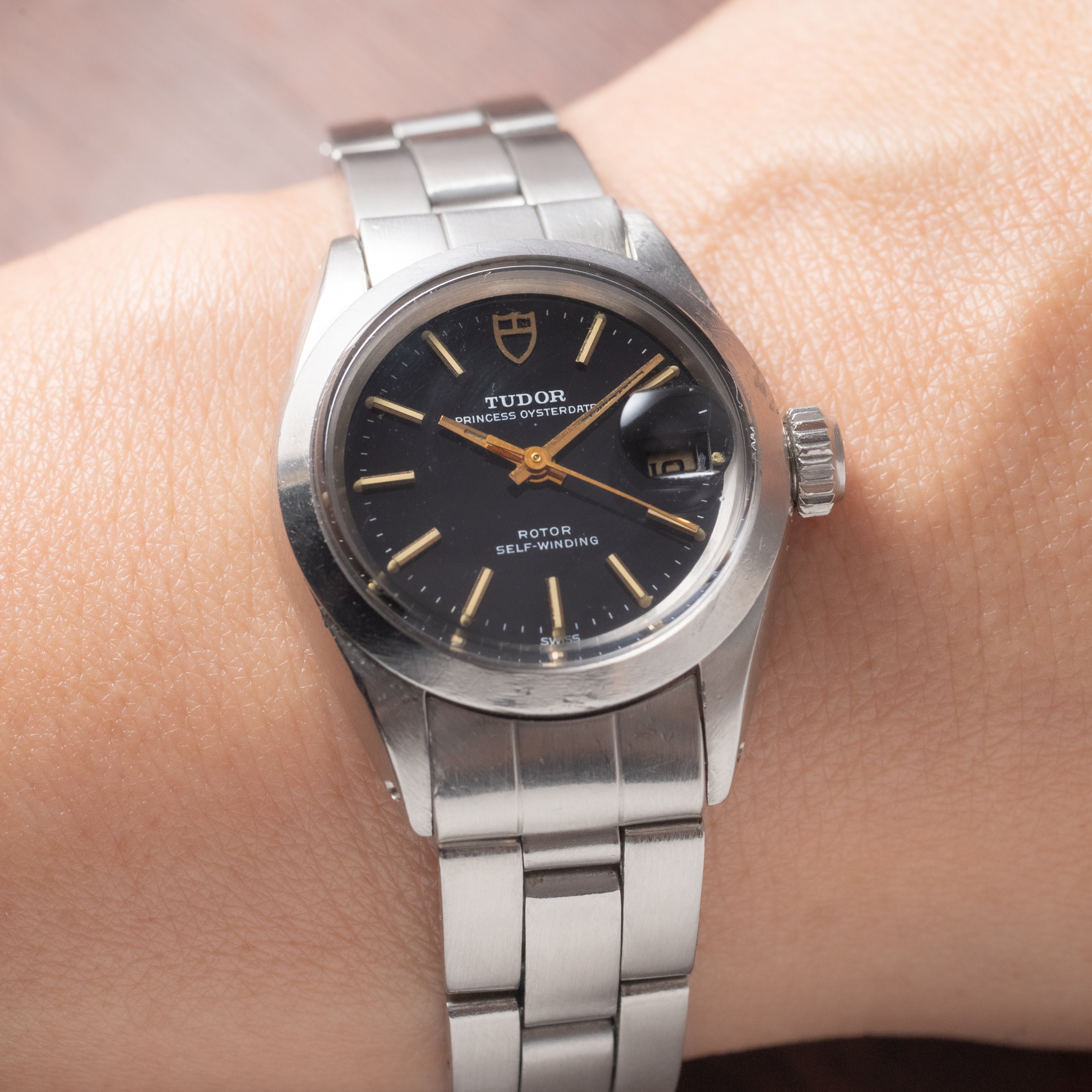 チューダー プリンセスデイト 1972年製 レディース ブラックダイヤル