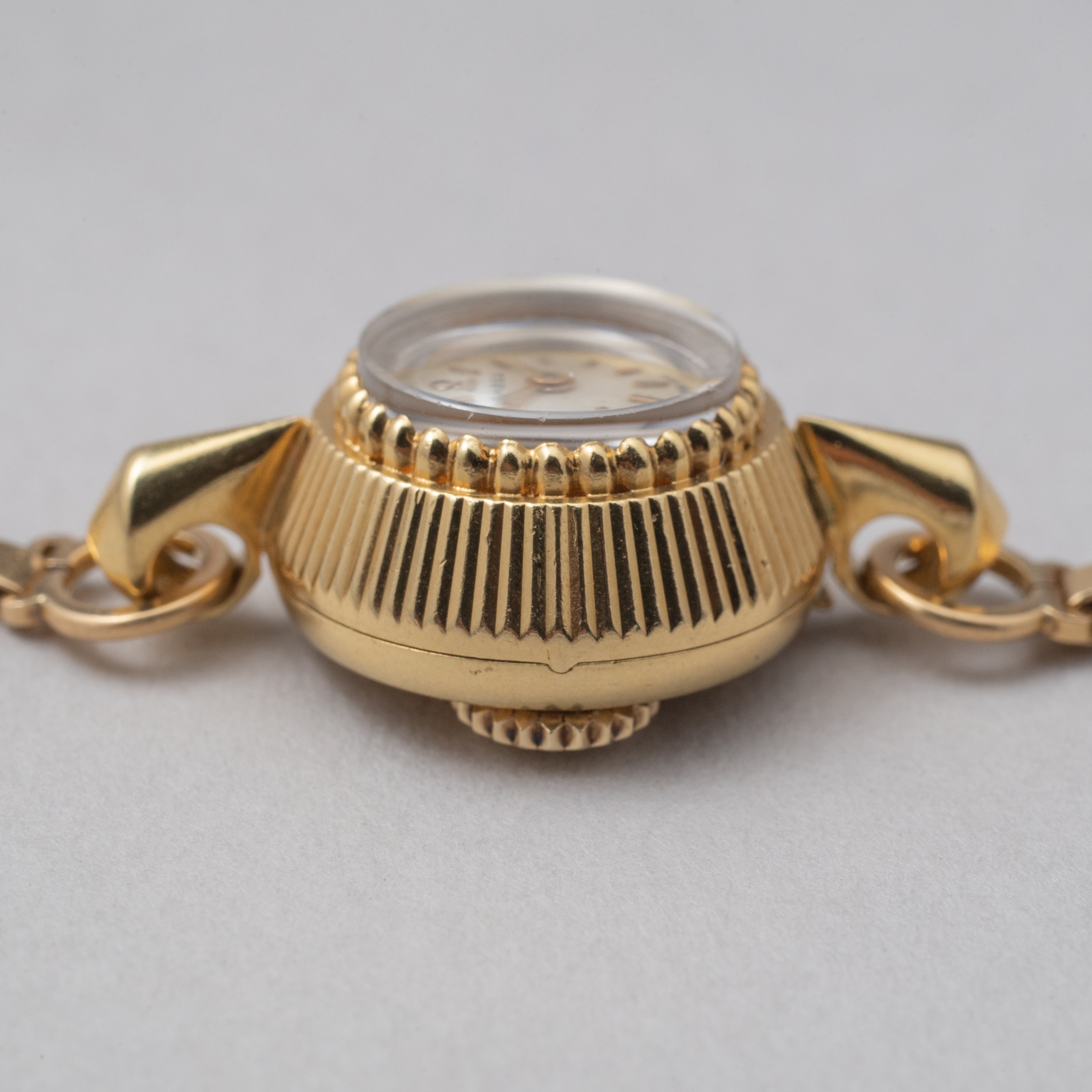 オメガ 18KYG レディース バックワインド Cal.440 チェーンブレスレット 箱付き