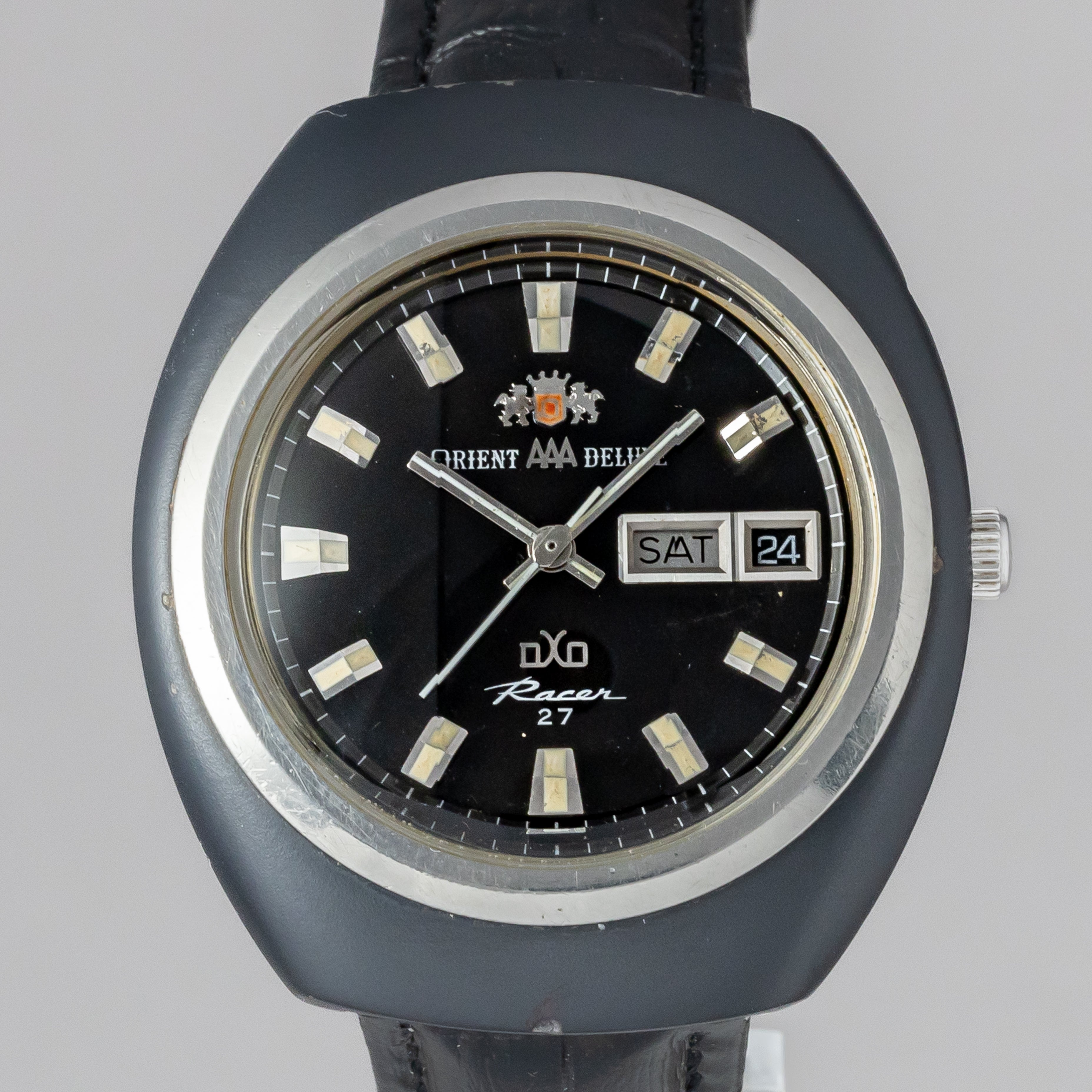 オリエント レーサーブラックケース 1970年代製 カットガラス デイデイト