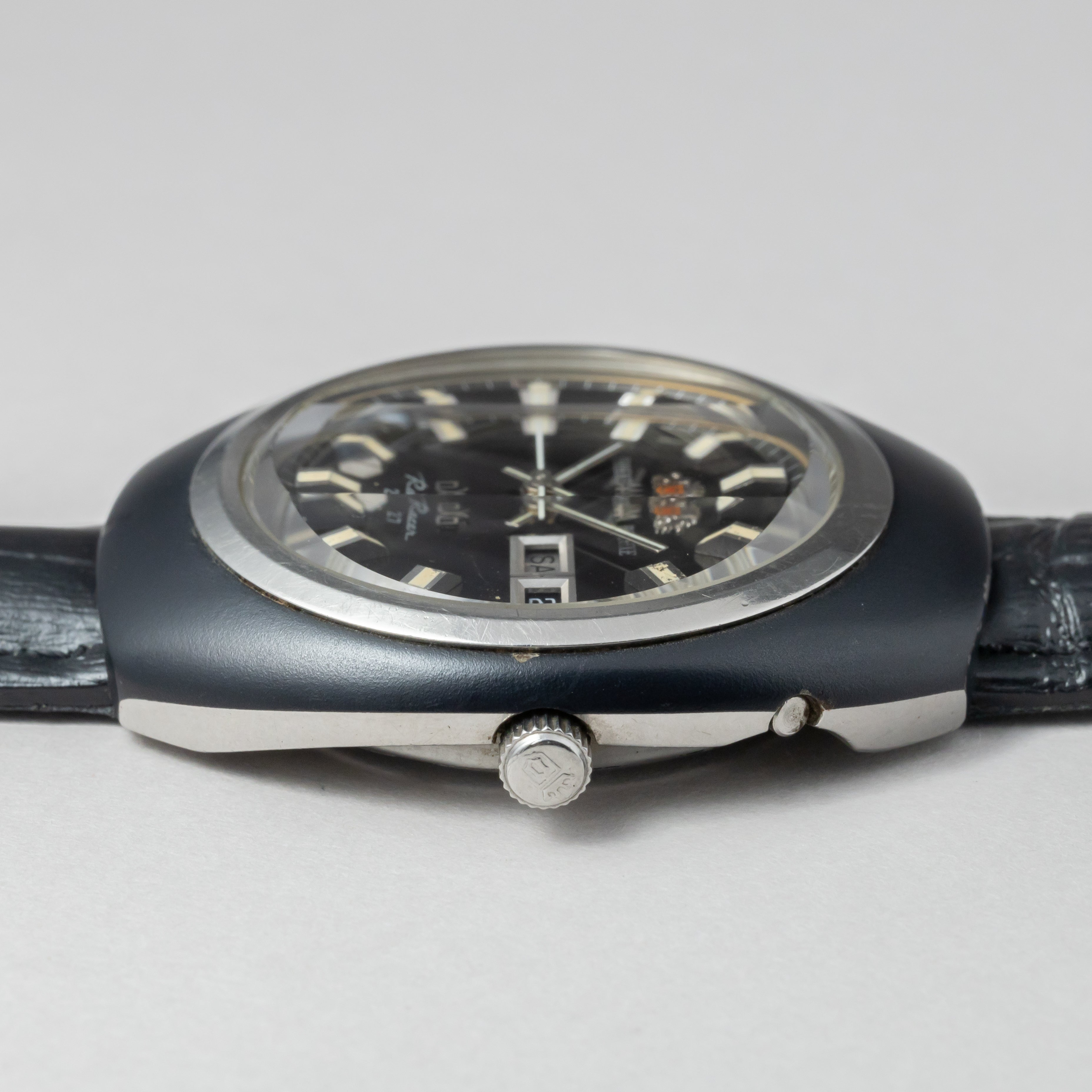 オリエント レーサーブラックケース 1970年代製 カットガラス デイデイト