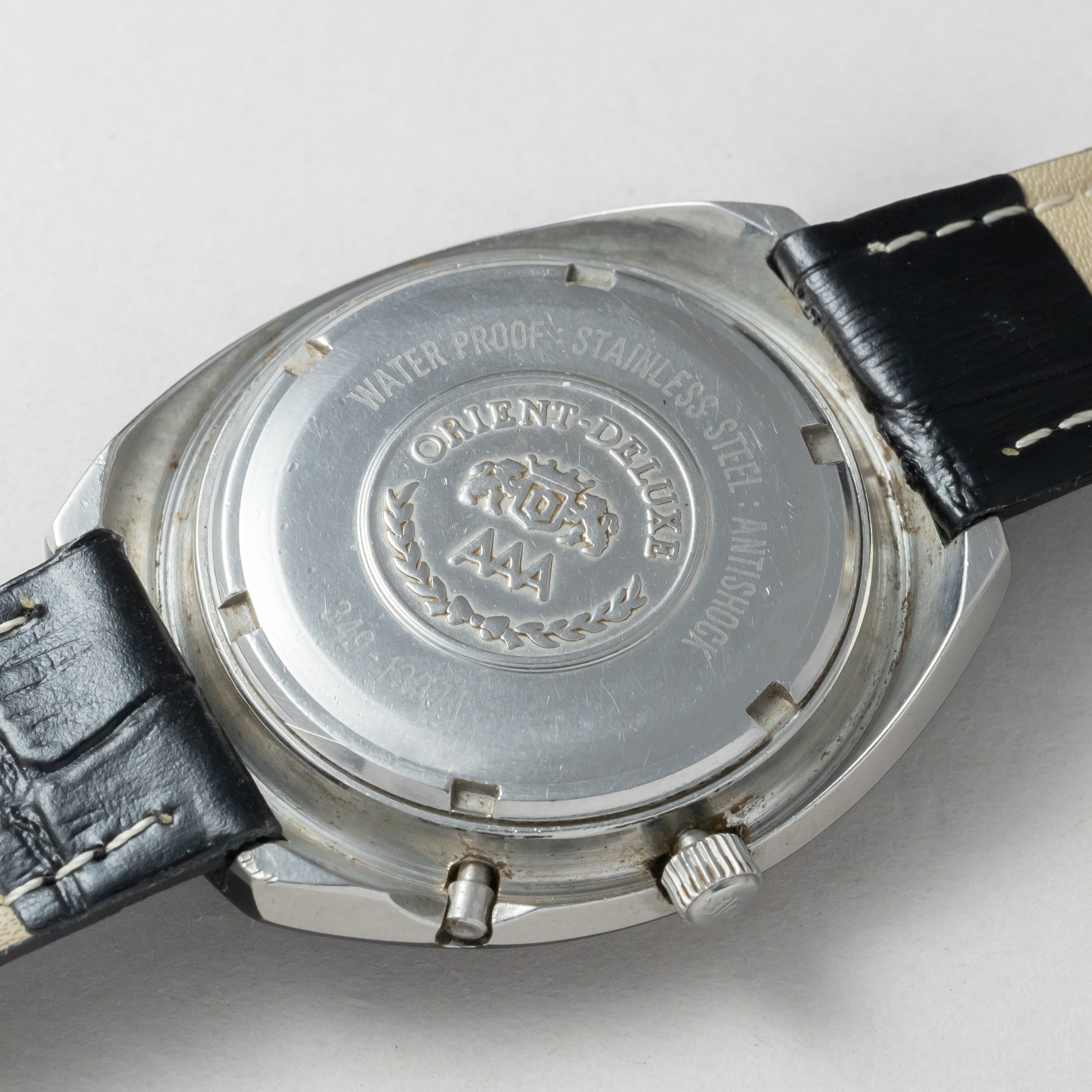 オリエント レーサーブラックケース 1970年代製 カットガラス デイデイト