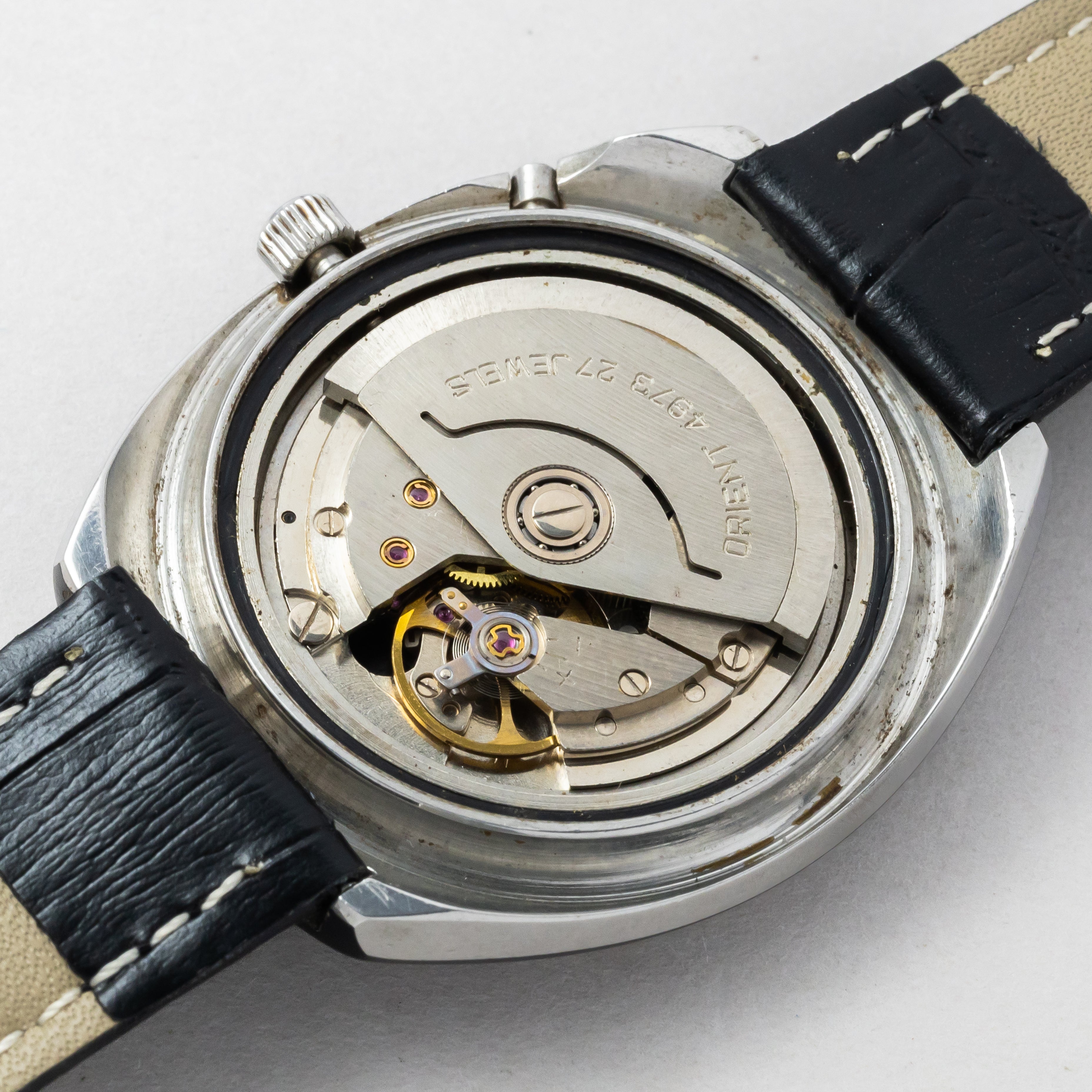 オリエント レーサーブラックケース 1970年代製 カットガラス デイデイト