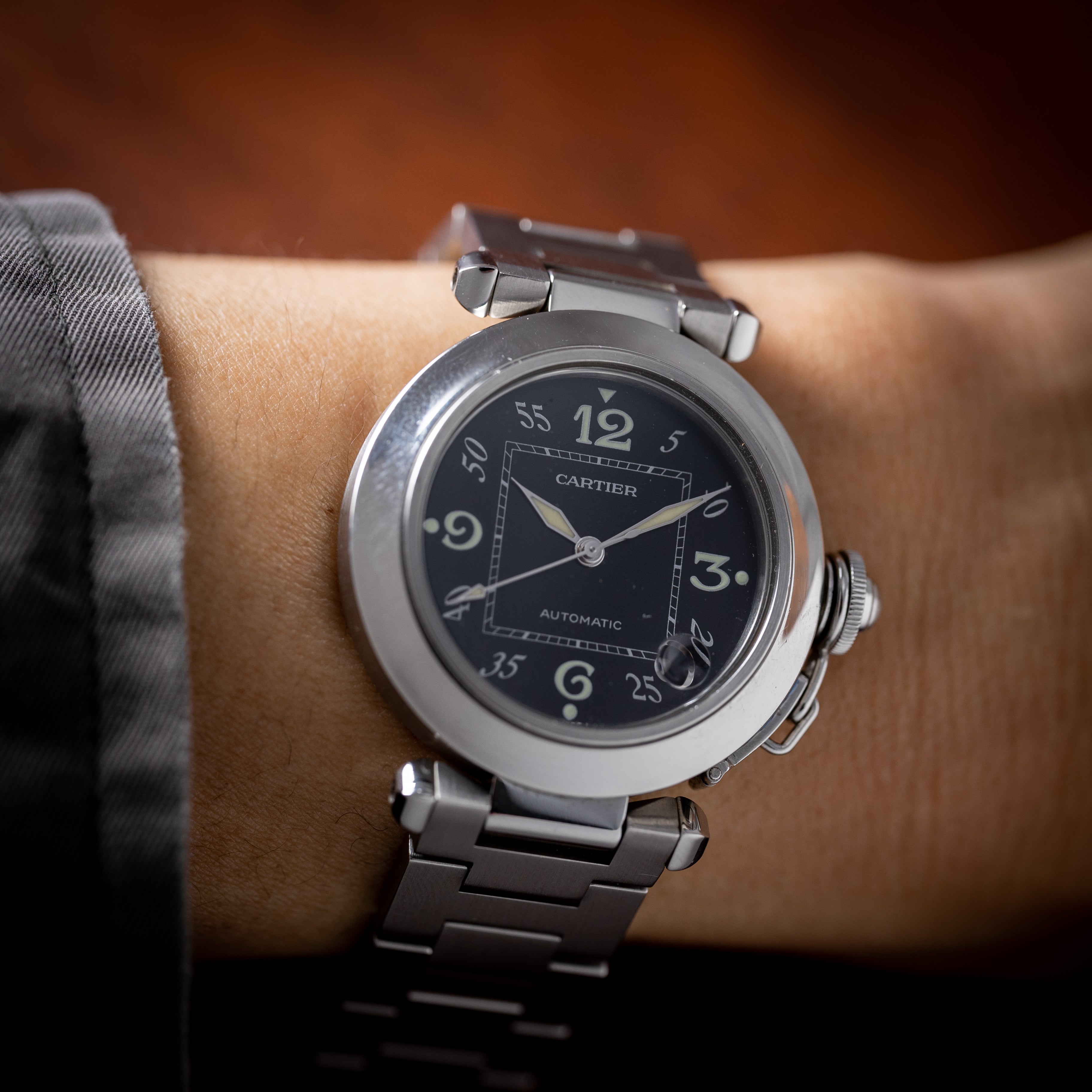 カルティエ パシャC オートマチック ブラックダイヤル 1990年代製