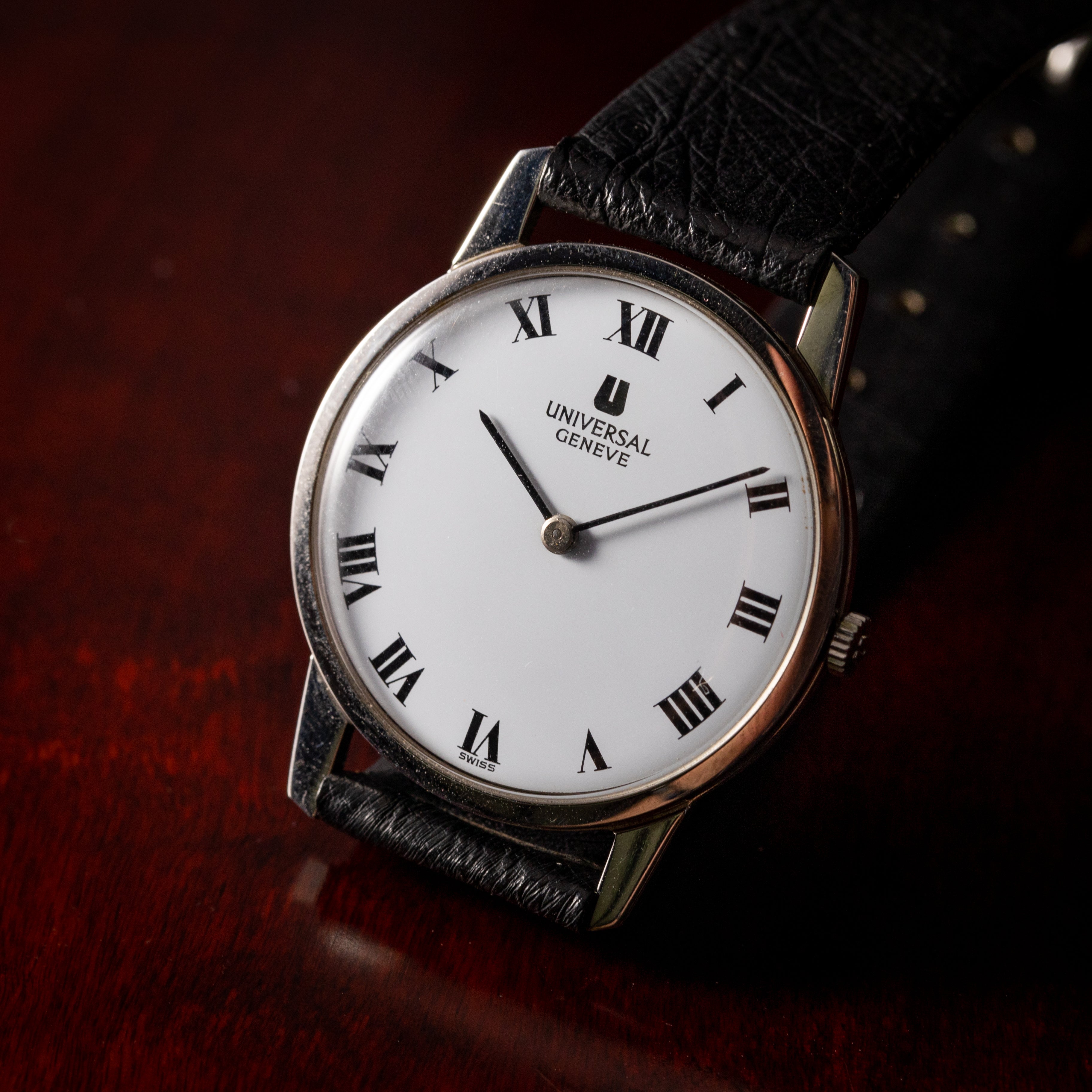 ユニバーサルジュネーブ アルテッセ ホワイトローマン タグ付き美品1970年代製