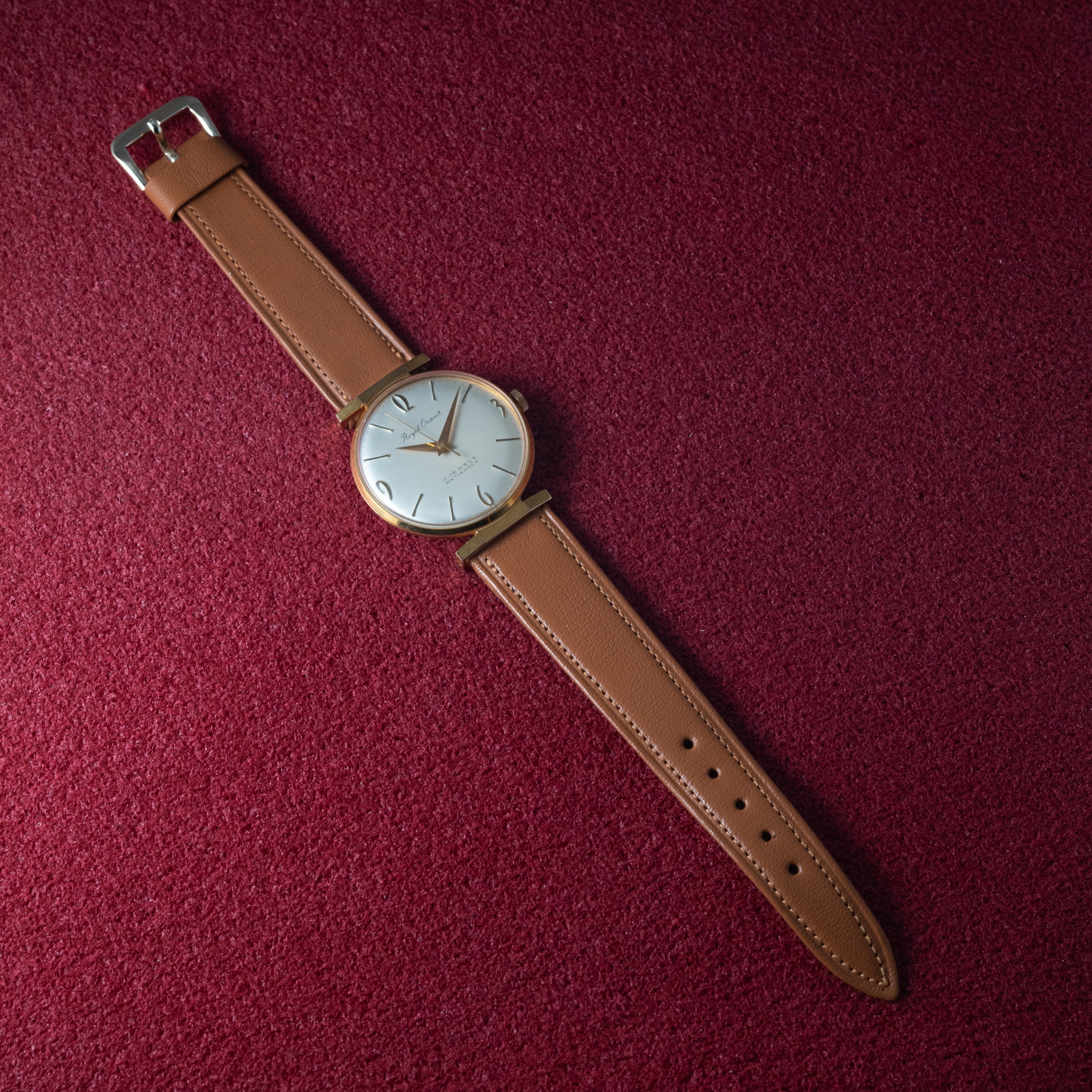 ロイヤルオリエント 1960年代製 手巻き ユニークラグ 金張り