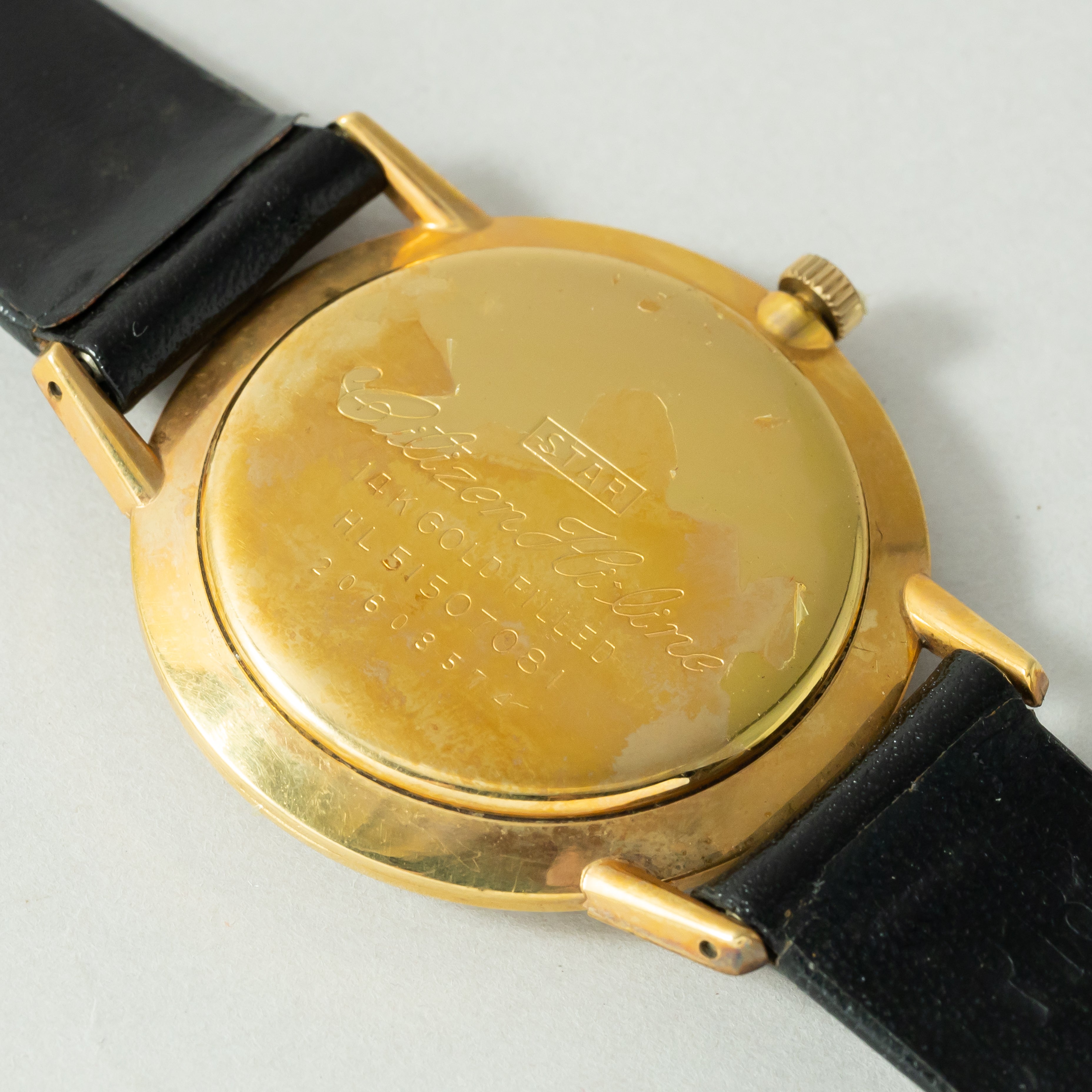 シチズン ハイライン 1962年製 14KGF 手巻き 全アラビア タグ付き