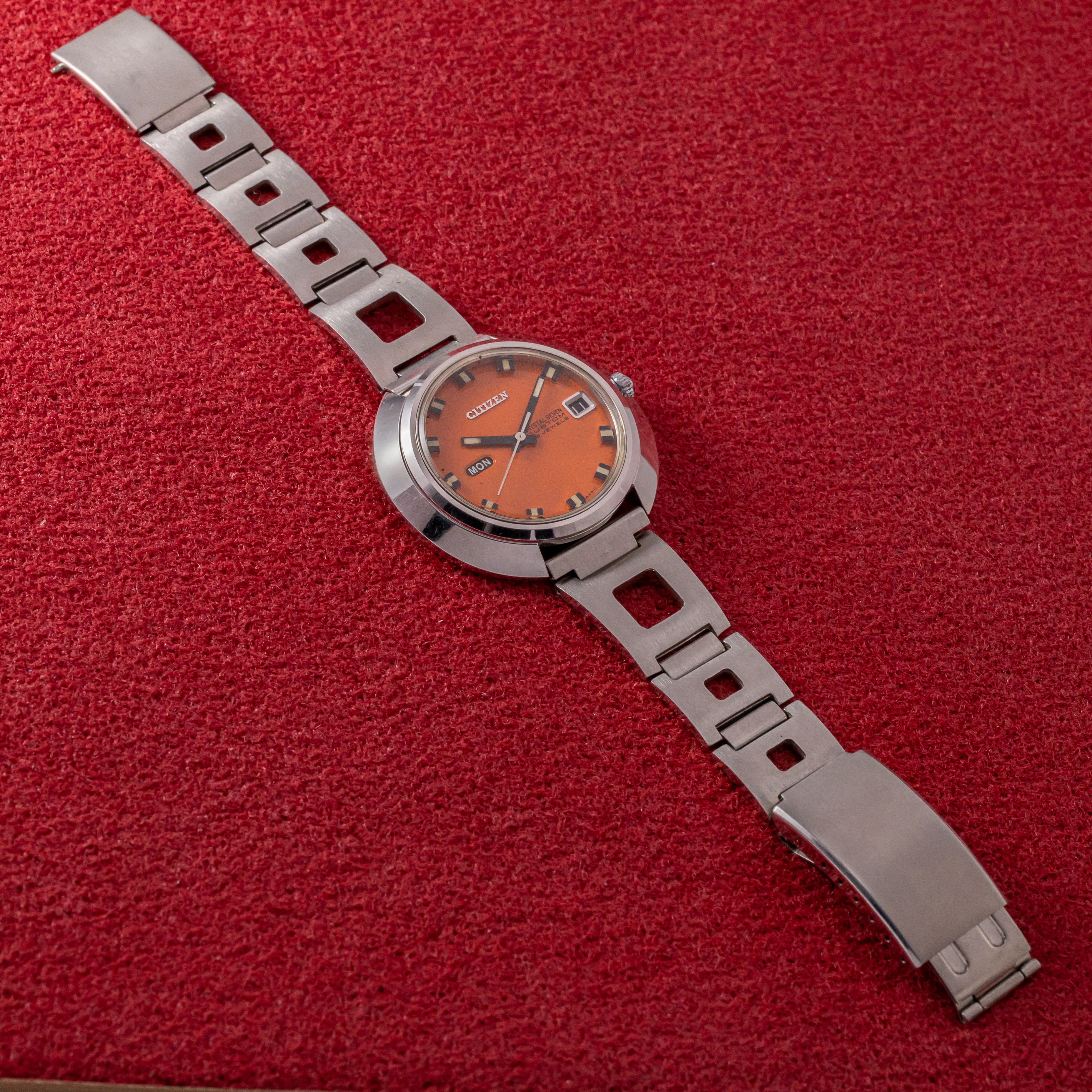 シチズン クリスタル7 1969年製 箱付き オレンジダイヤル デッドストック