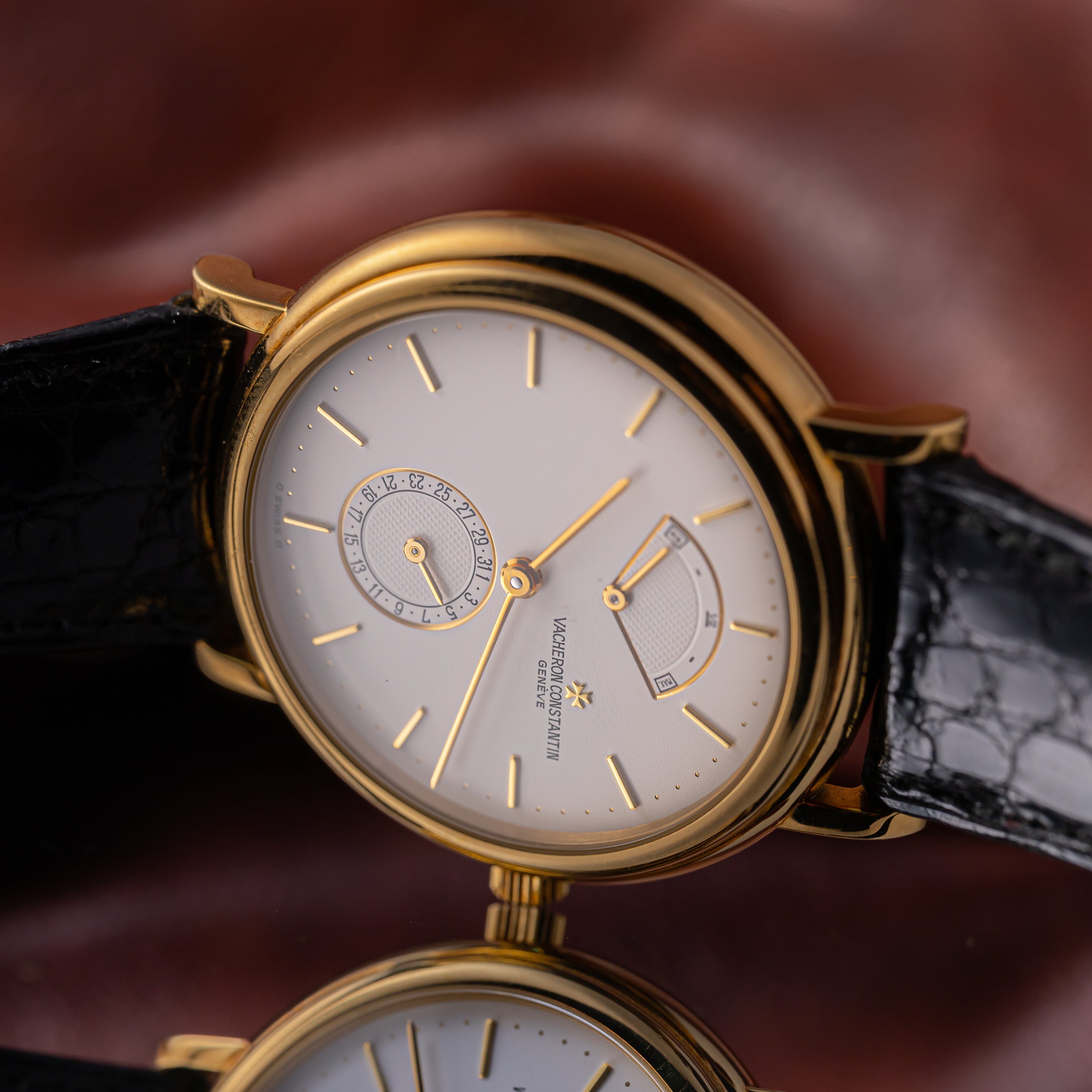 ヴァシュロン・コンスタンタン トゥールドイル18KYG パワーリザーブ カレンダー 箱ギャラ付 純正尾錠 Ref.48101/000J-3