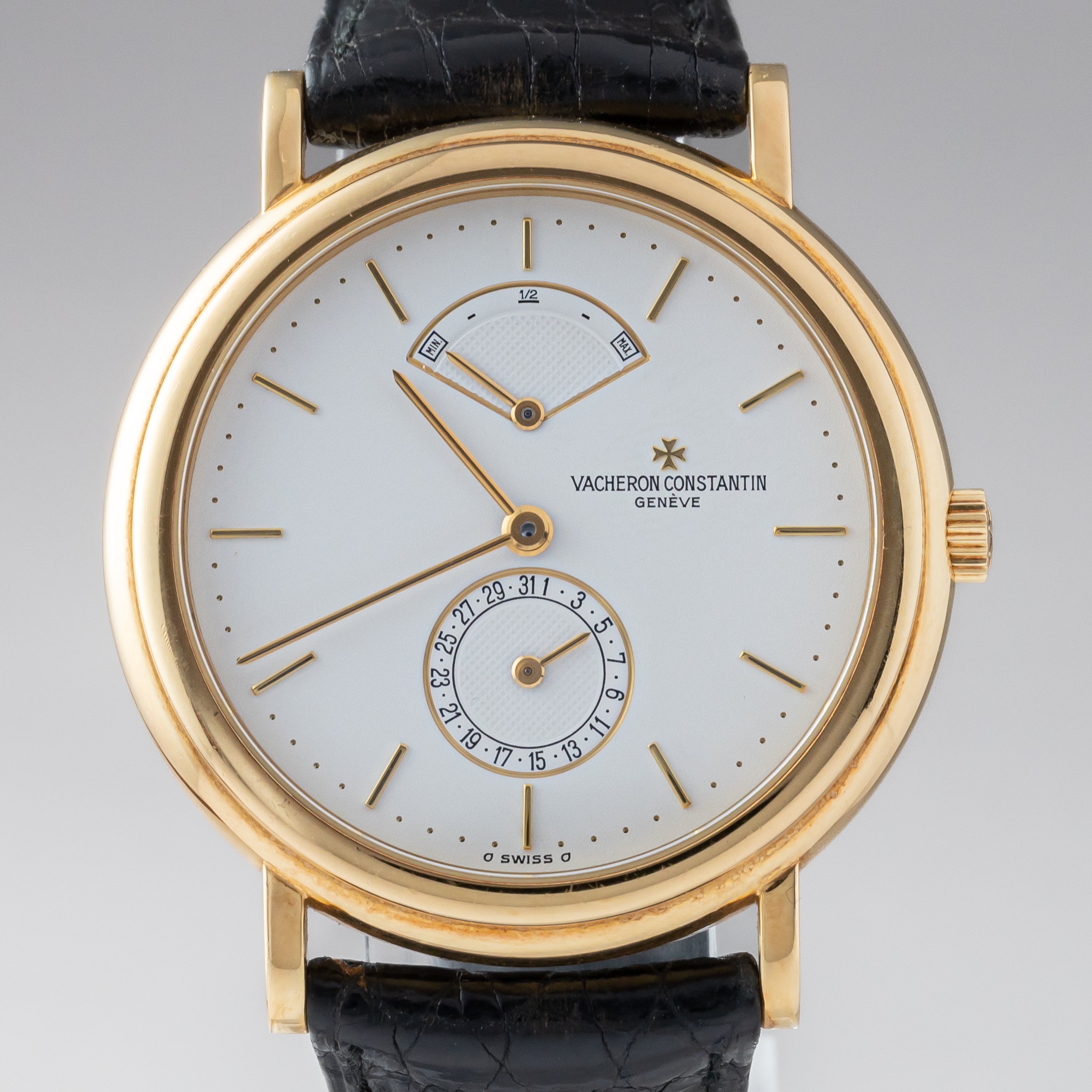 ヴァシュロン・コンスタンタン トゥールドイル18KYG パワーリザーブ カレンダー 箱ギャラ付 純正尾錠 Ref.48101/000J-3