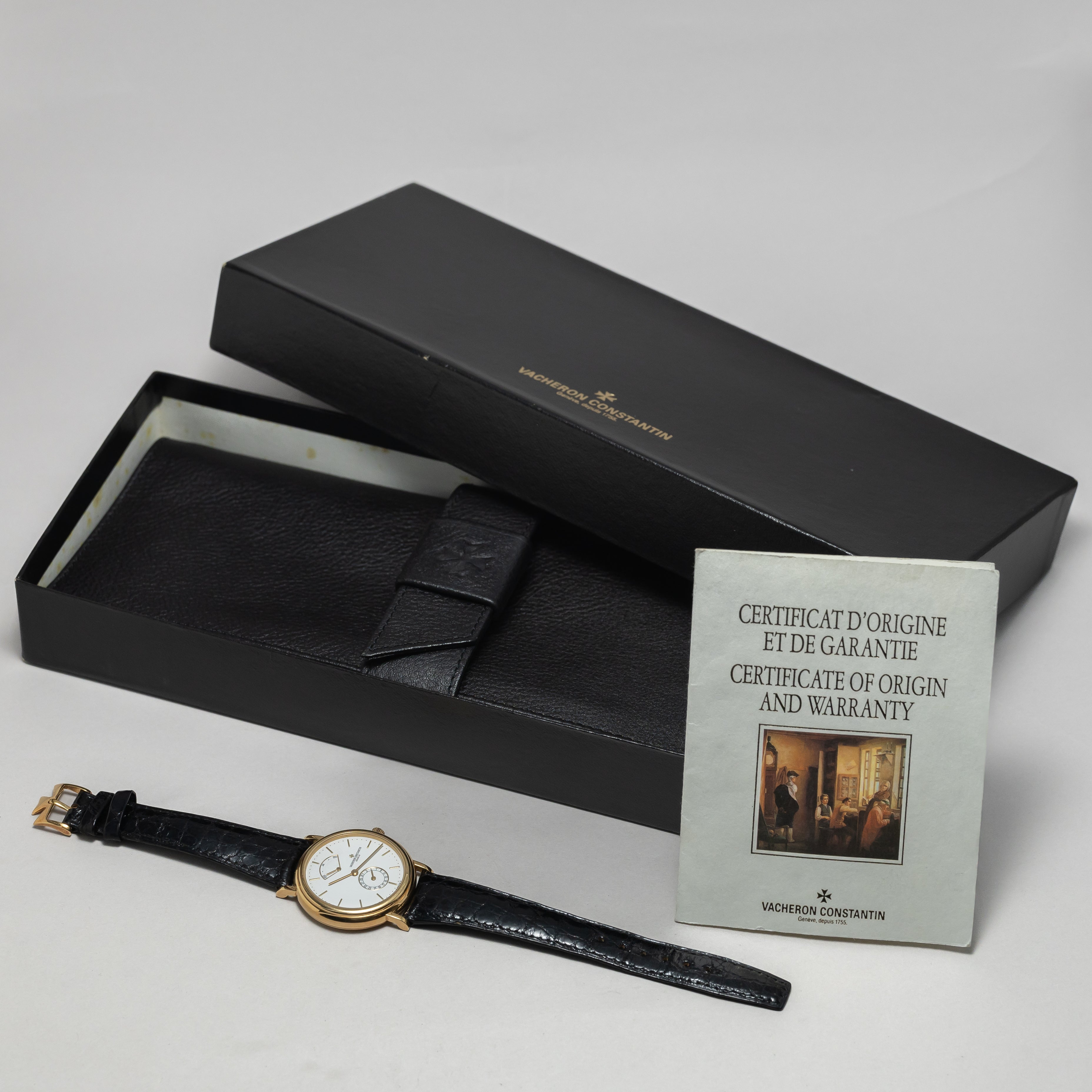 ヴァシュロン・コンスタンタン トゥールドイル18KYG パワーリザーブ カレンダー 箱ギャラ付 純正尾錠 Ref.48101/000J-3