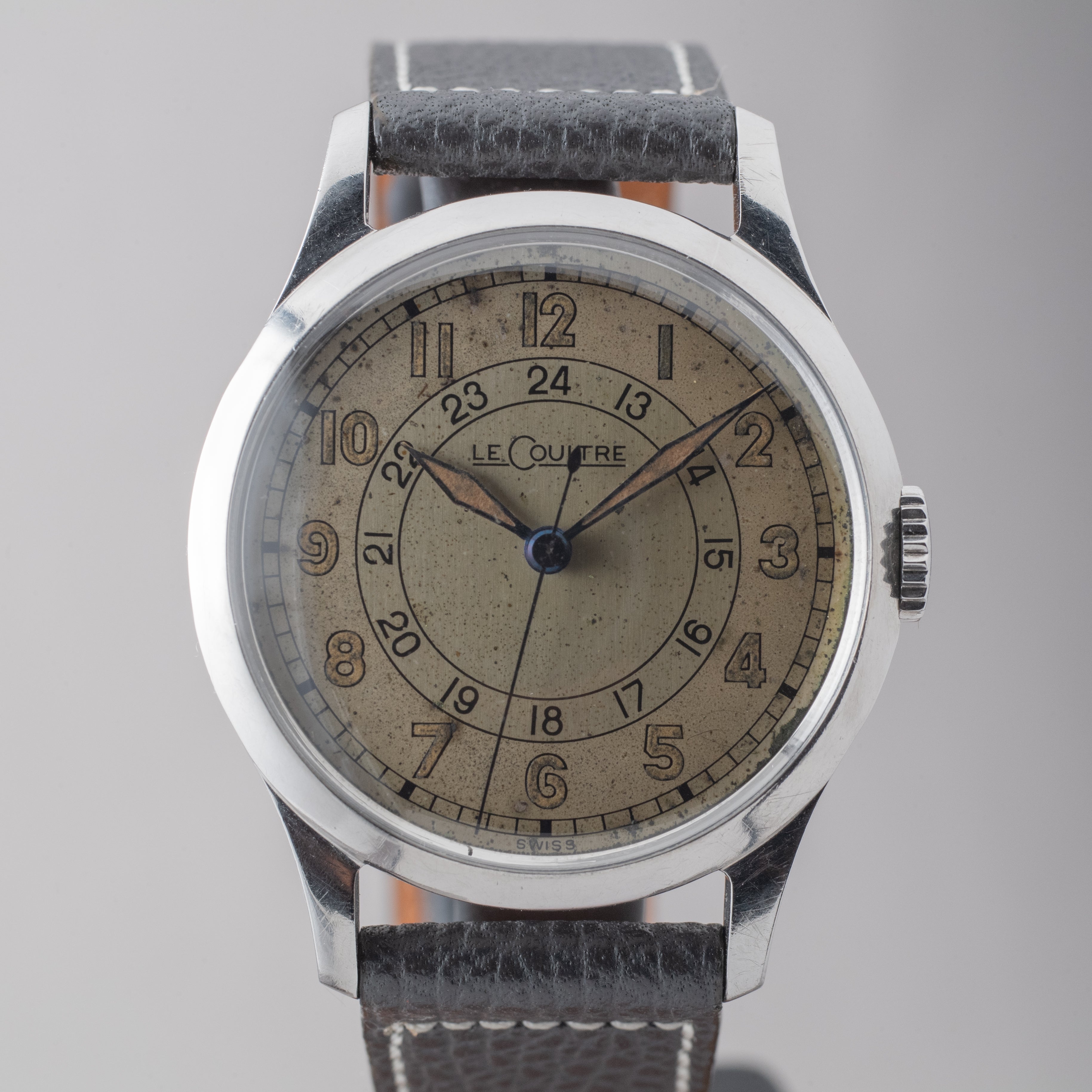 ルクルト 1940年代製 ラウンド アヴィエイタータイプ 24時間表記 手巻き