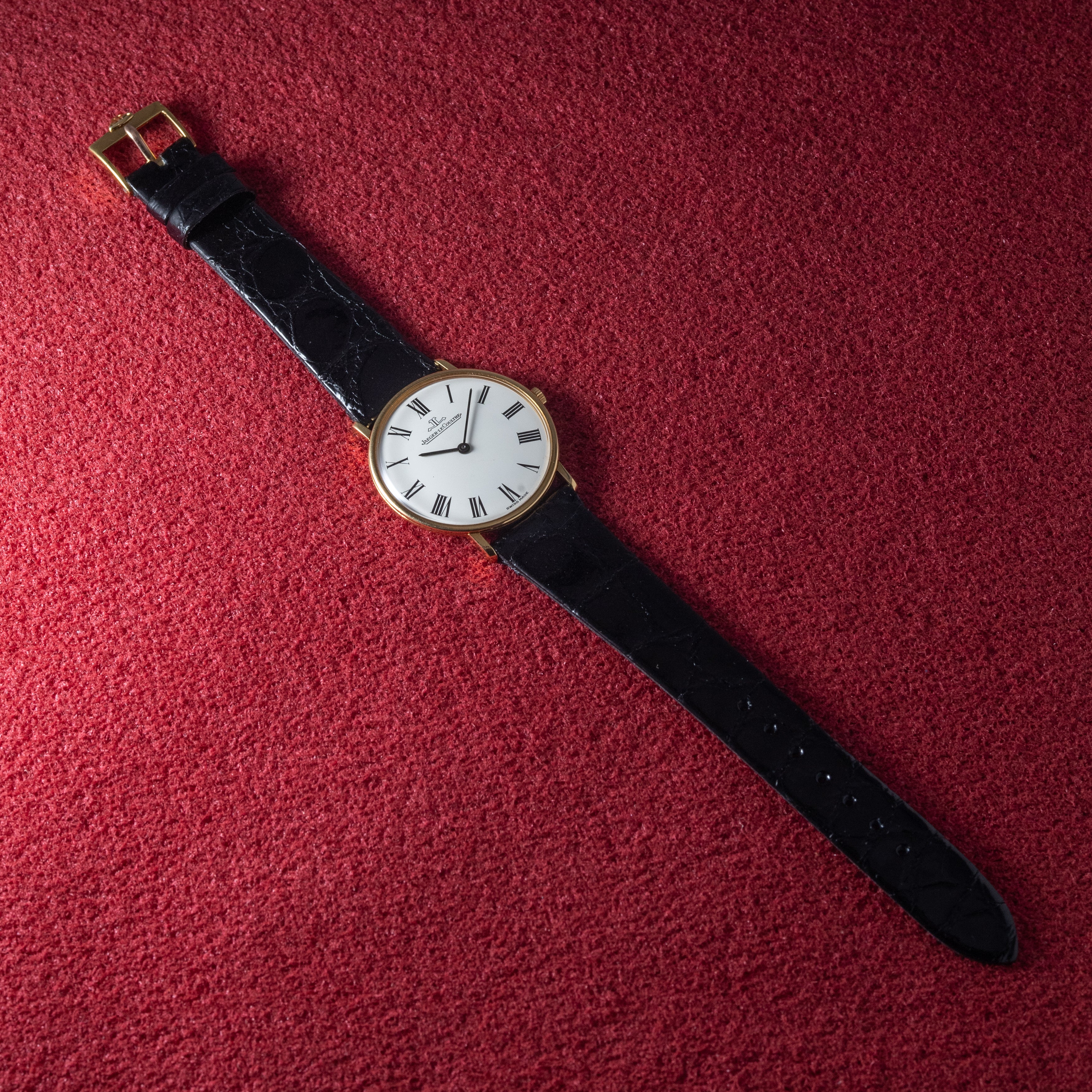 ジャガールクルト 18KYG ラウンド ホワイトローマン 1970年代製