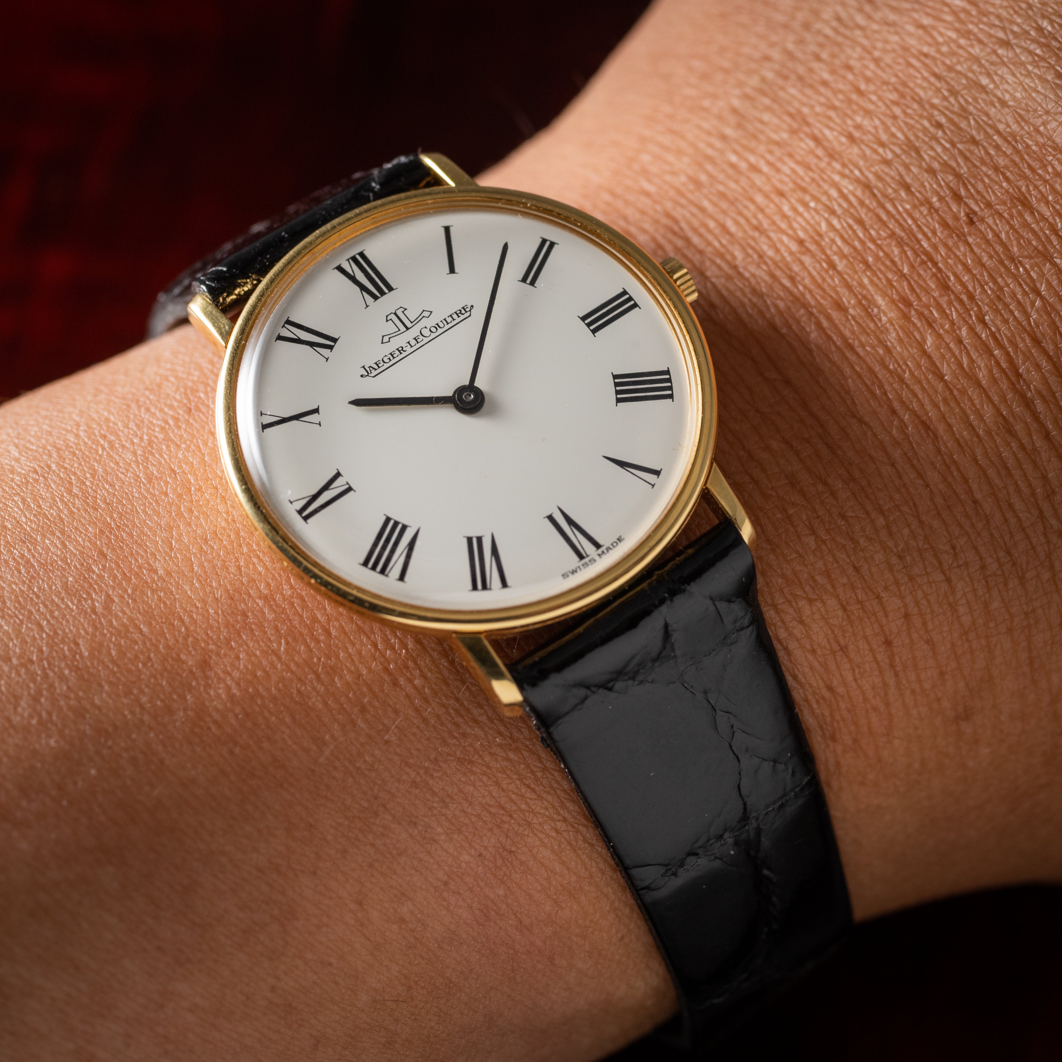 ジャガールクルト 18KYG ラウンド ホワイトローマン 1970年代製