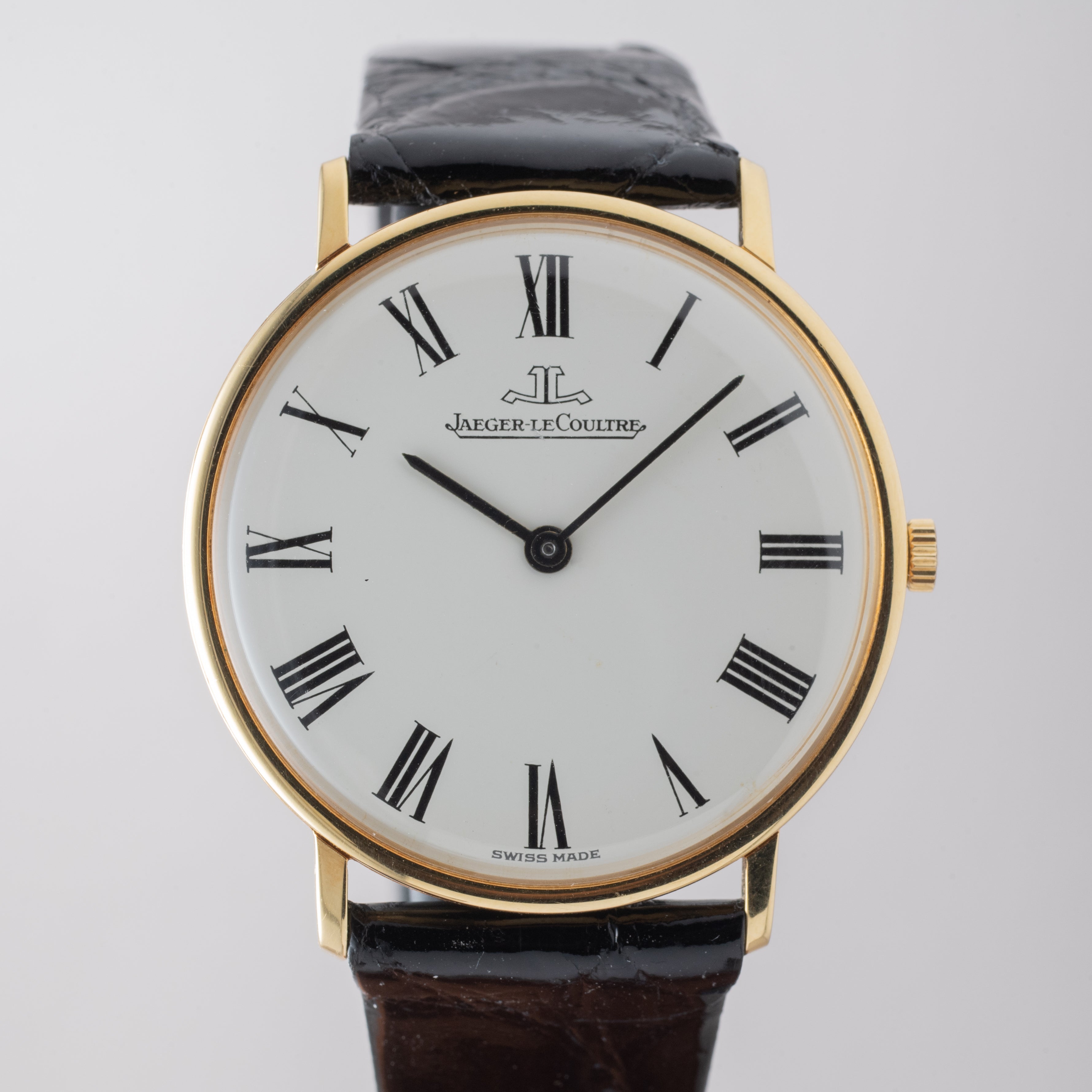 ジャガールクルト 18KYG ラウンド ホワイトローマン 1970年代製