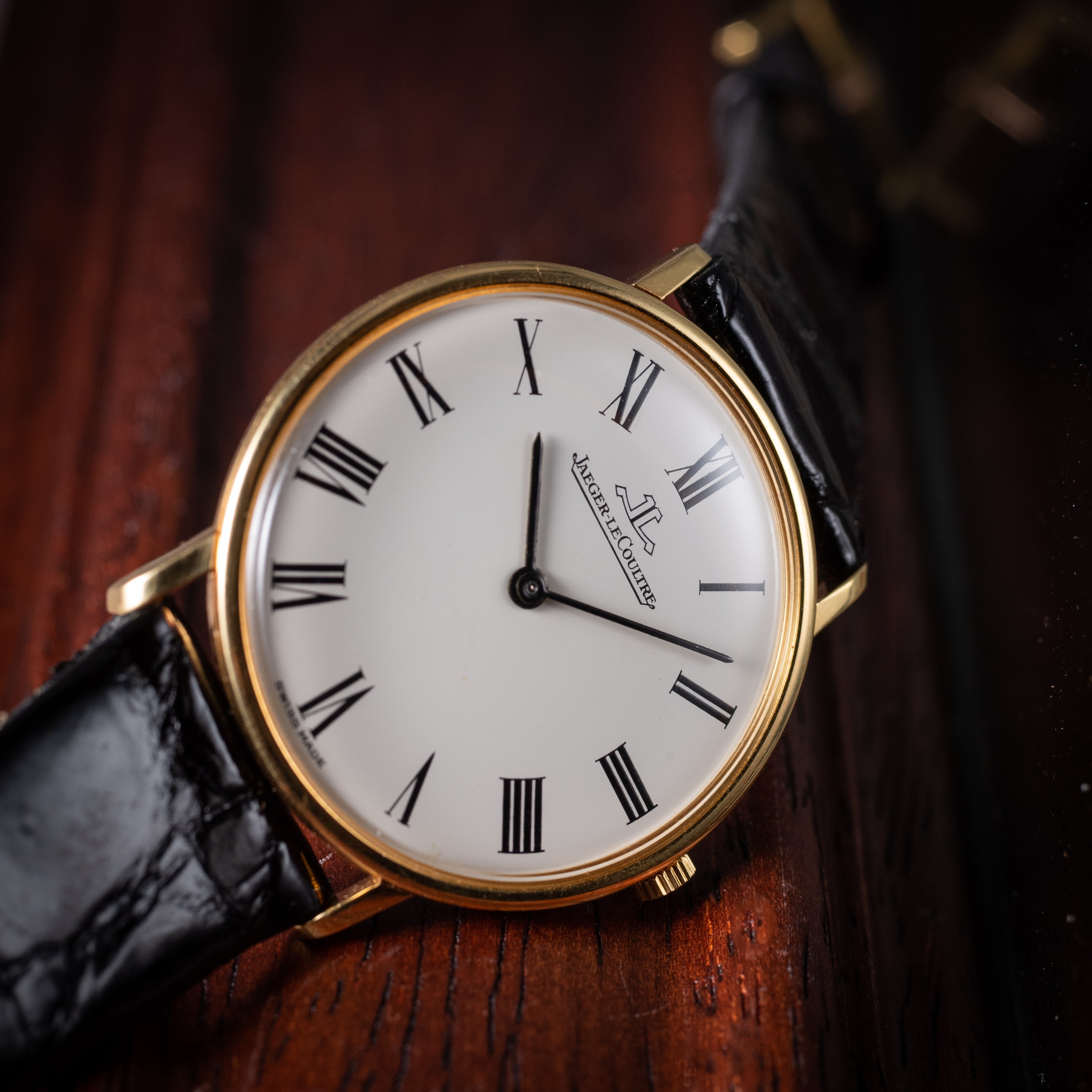 ジャガールクルト 18KYG ラウンド ホワイトローマン 1970年代製