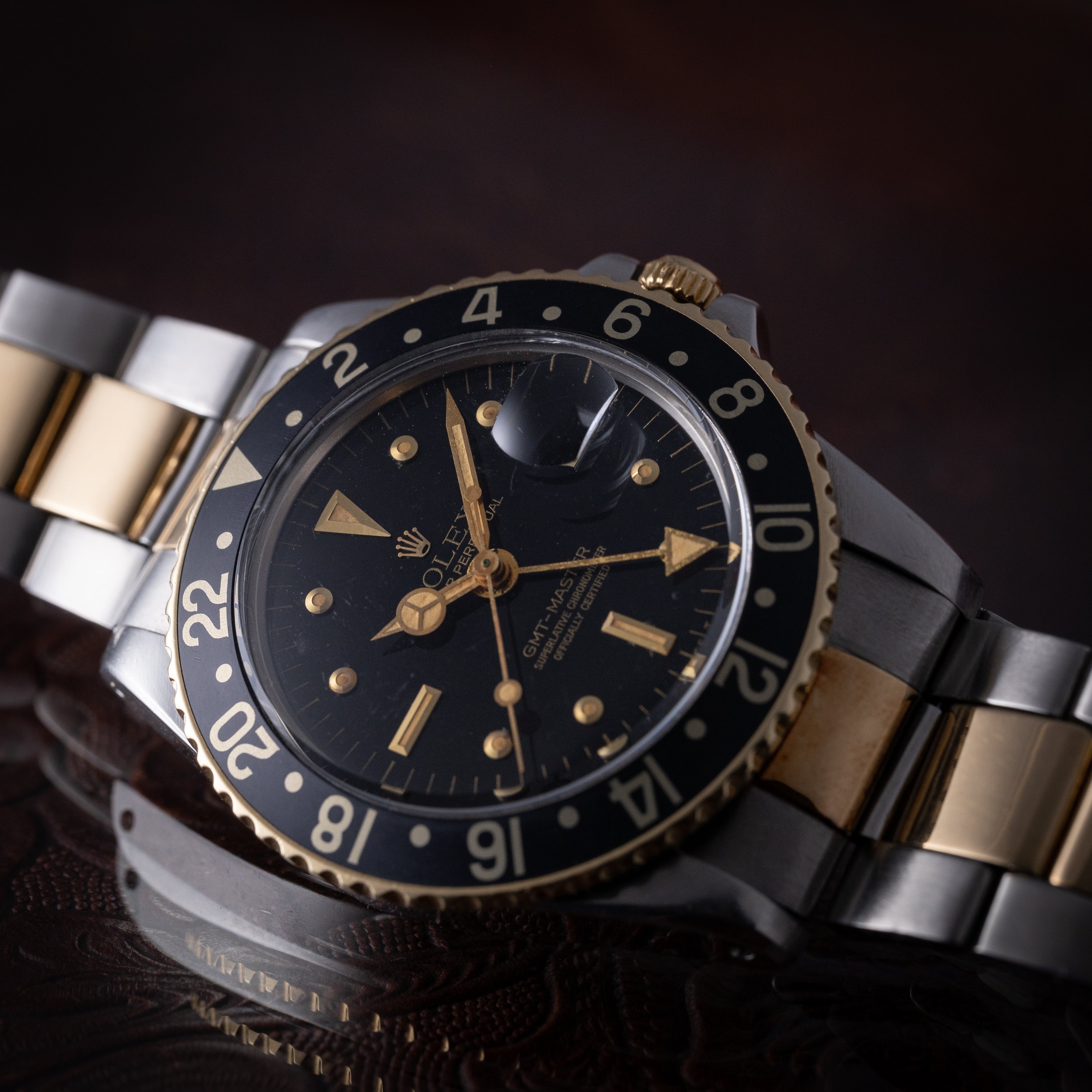 ロレックス GMTマスターコンビ 黒ツボ 1974年製 Ref.1675 3連オイスターブレス