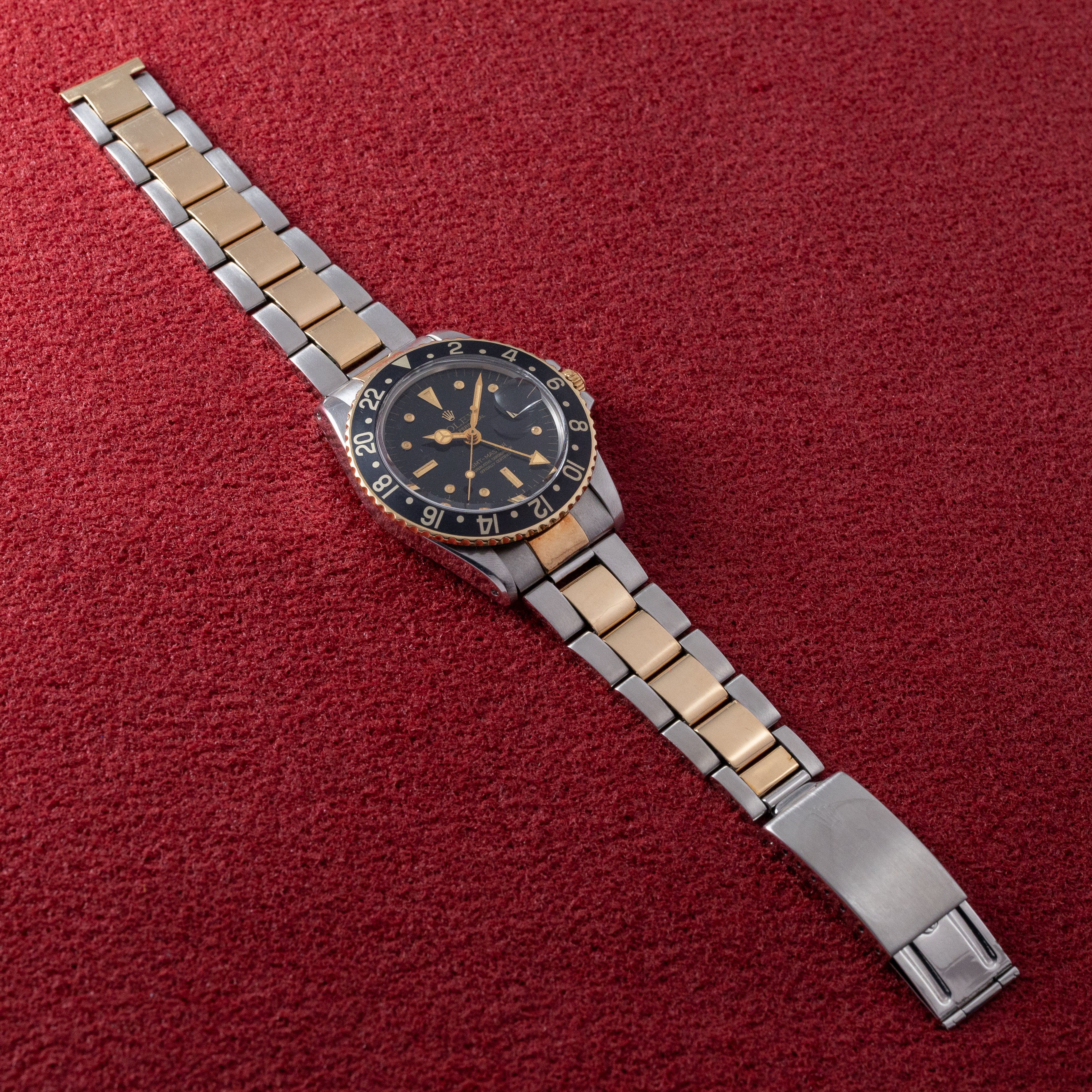 ロレックス GMTマスターコンビ 黒ツボ 1974年製 Ref.1675 3連オイスターブレス