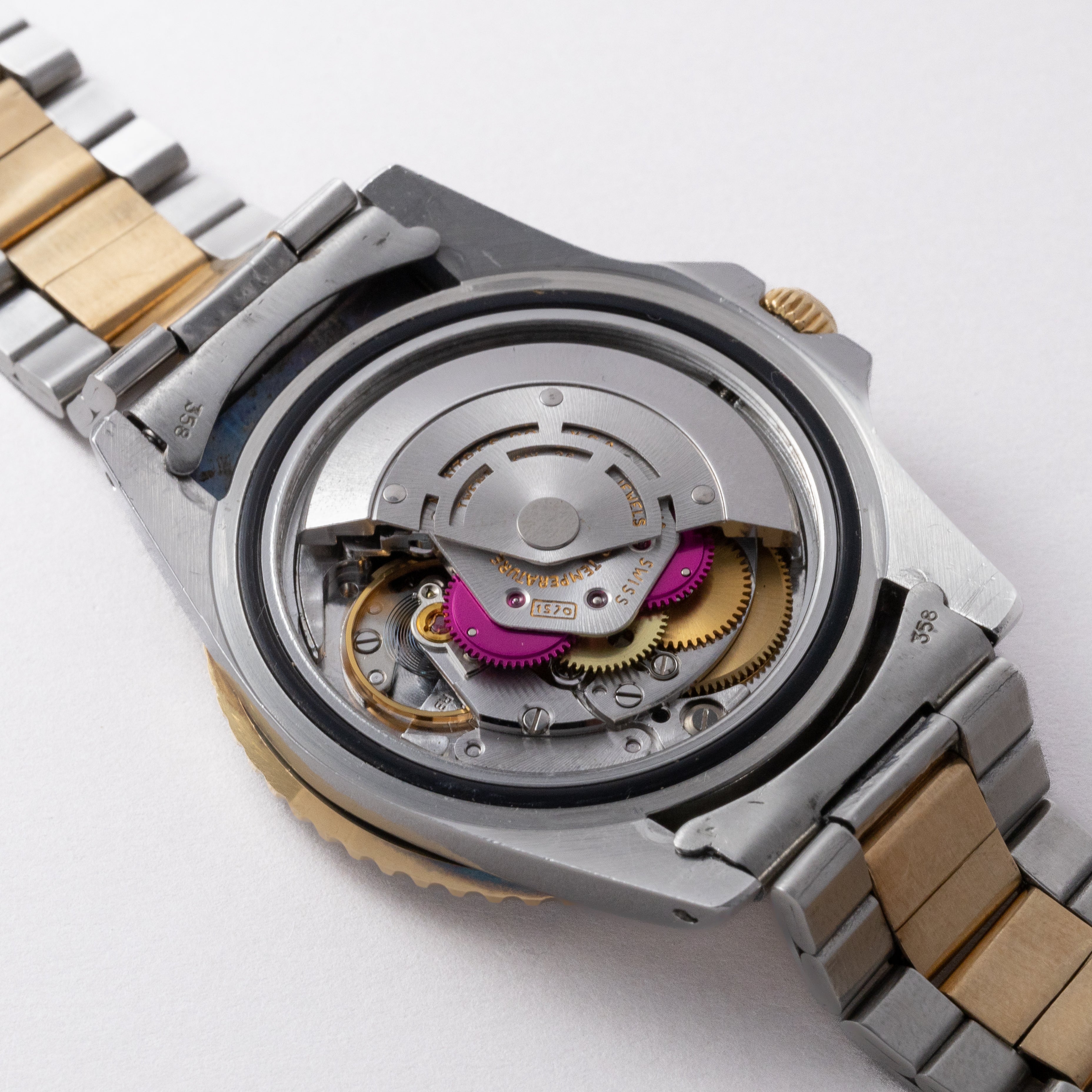 ロレックス GMTマスターコンビ 黒ツボ 1974年製 Ref.1675 3連オイスターブレス