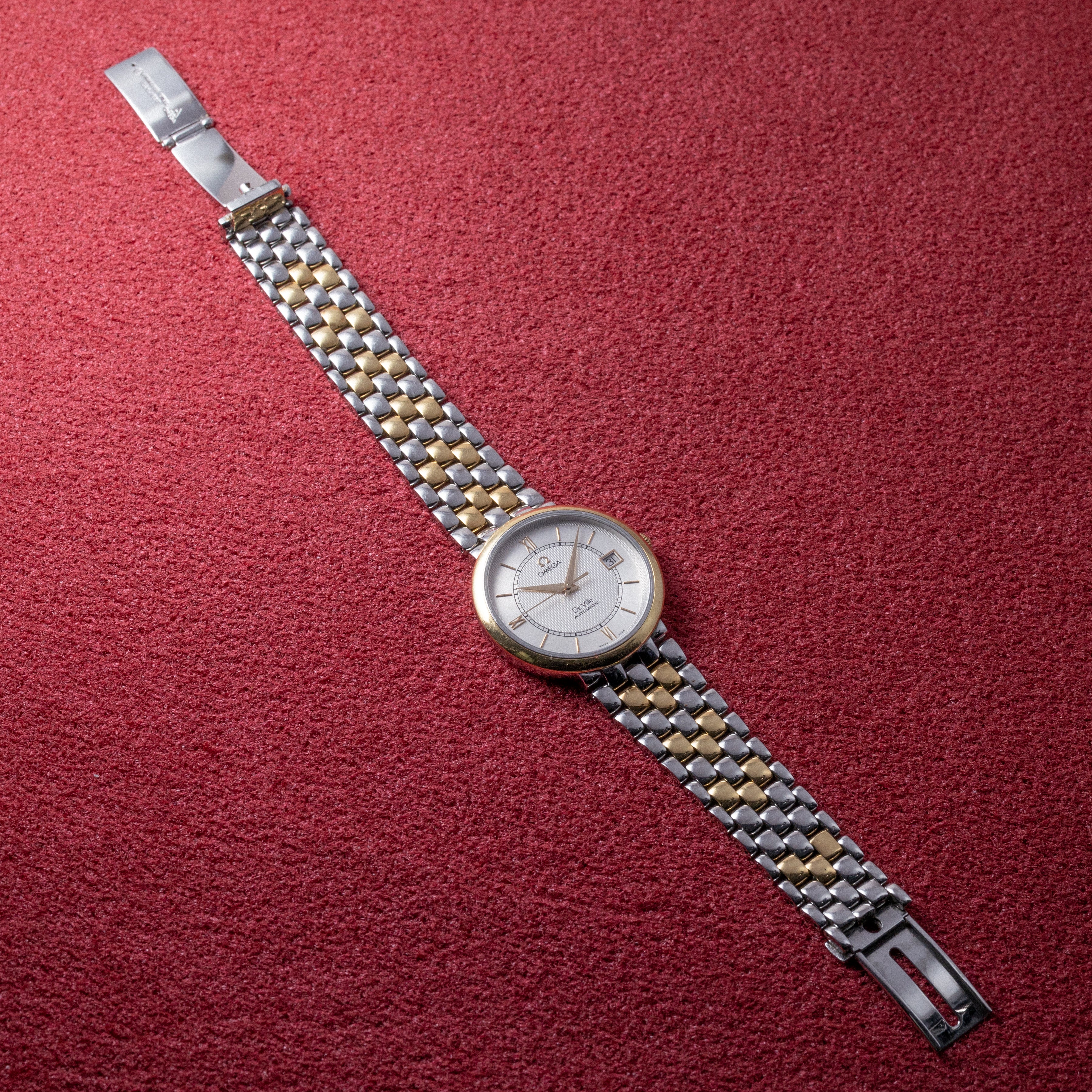 オメガ デ・ヴィル プレステージ 1998年製 コンビ 箱、ギャラ、修理明細書付き