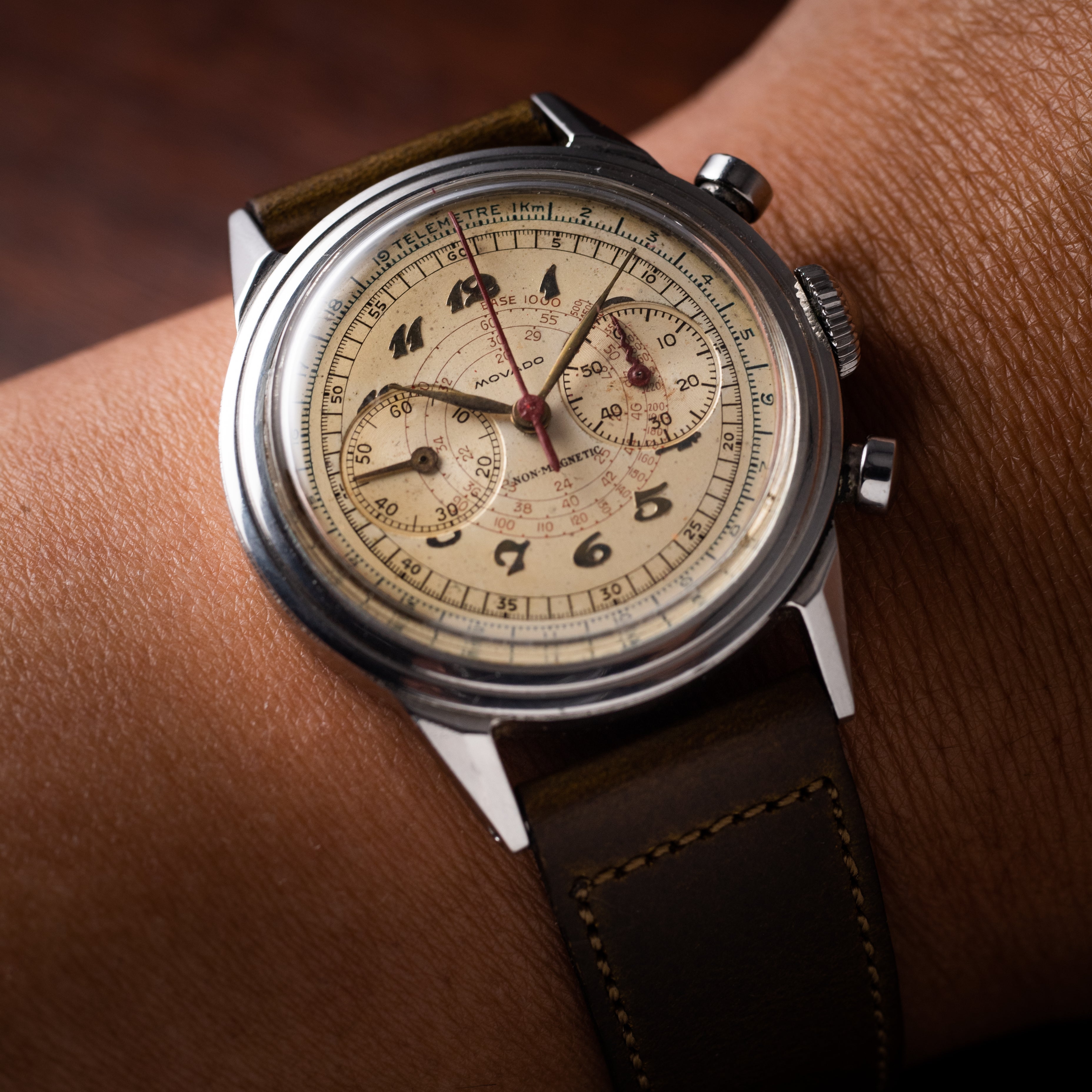 モバード 2レジスタークロノグラフ 1940年代 ブレゲインデックス