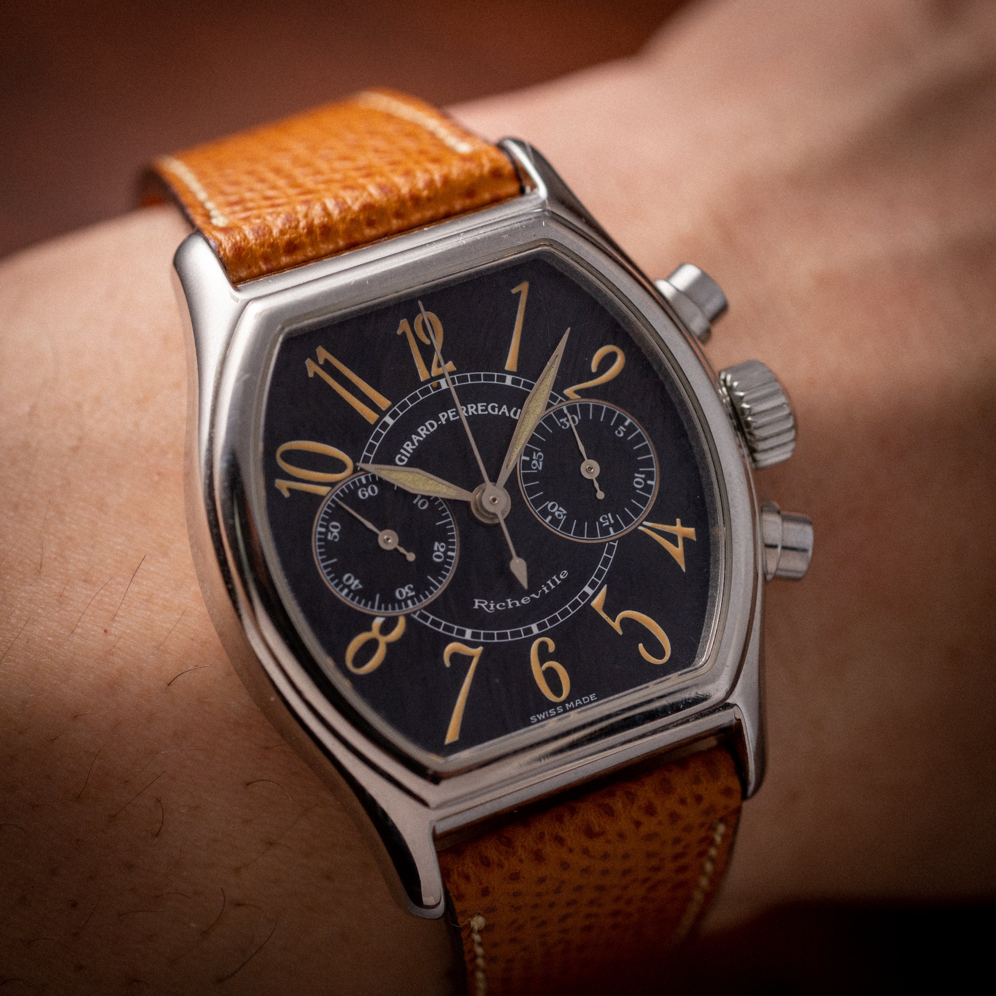 ジラールペルゴ リシュビル ブラックアラビアダイヤル 1990年代製 手巻き