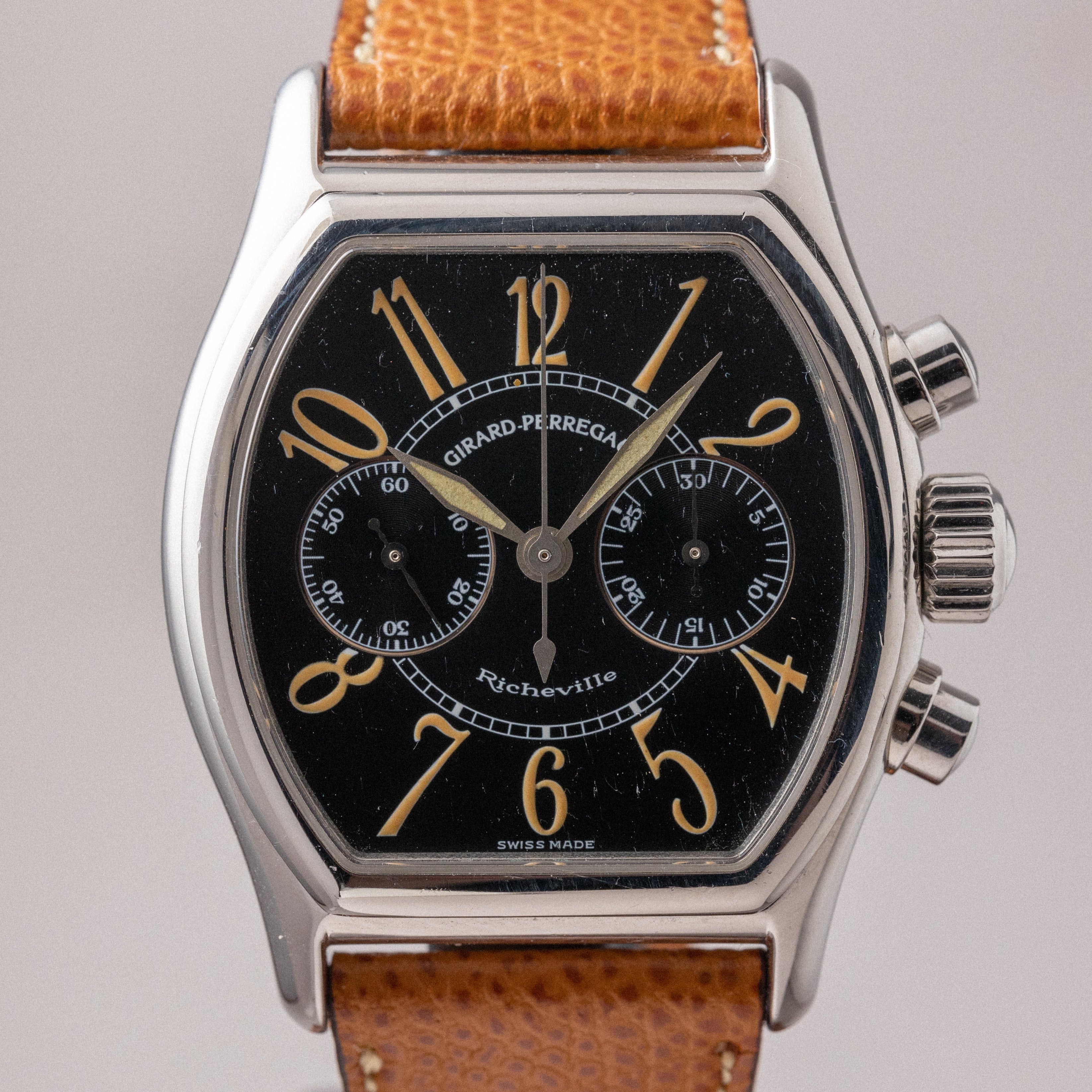 ジラールペルゴ リシュビル ブラックアラビアダイヤル 1990年代製 手巻き