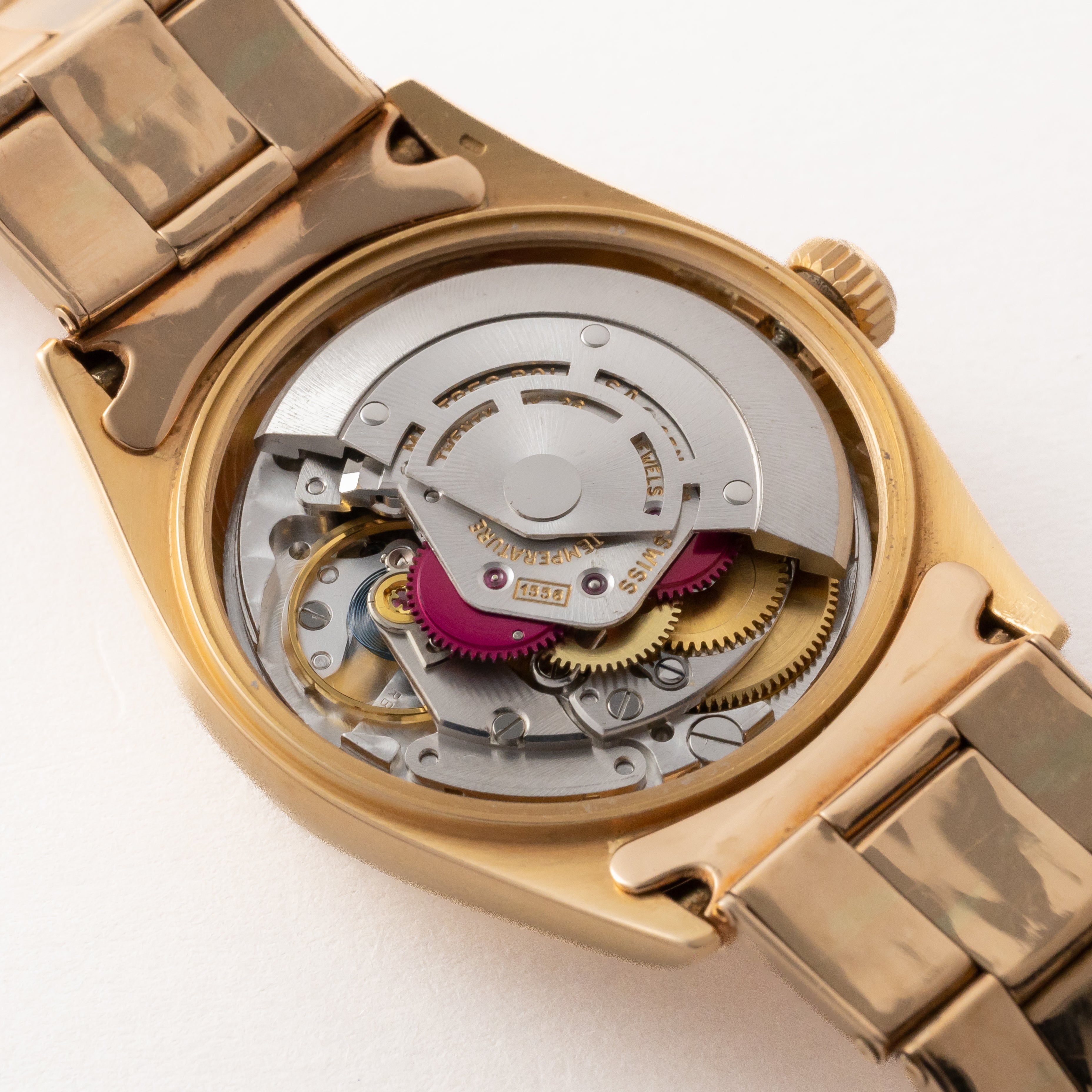 ロレックス デイデイト Ref.1802 18Kピンクゴールド ブラックミラーダイヤル 純正3連オイスターブレス 1960年代製