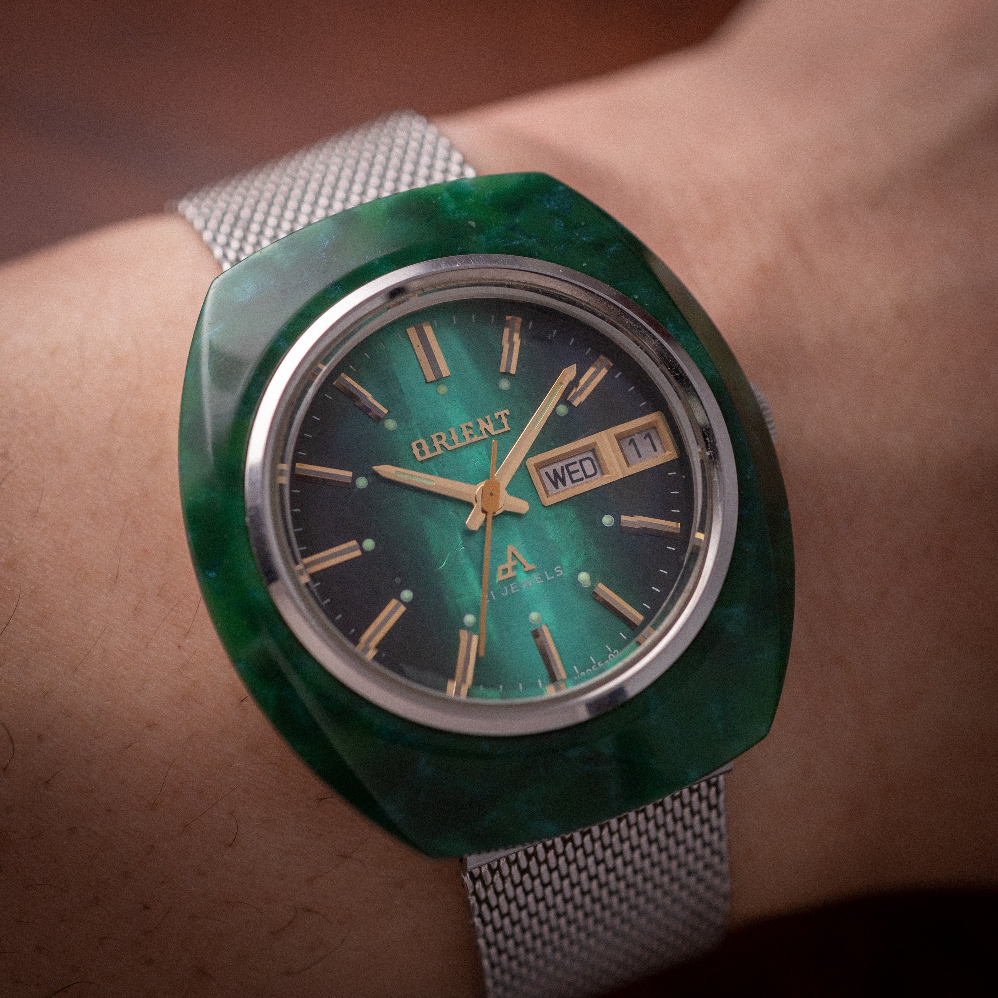 オリエント シェルダイヤル カットガラス 1970年代製