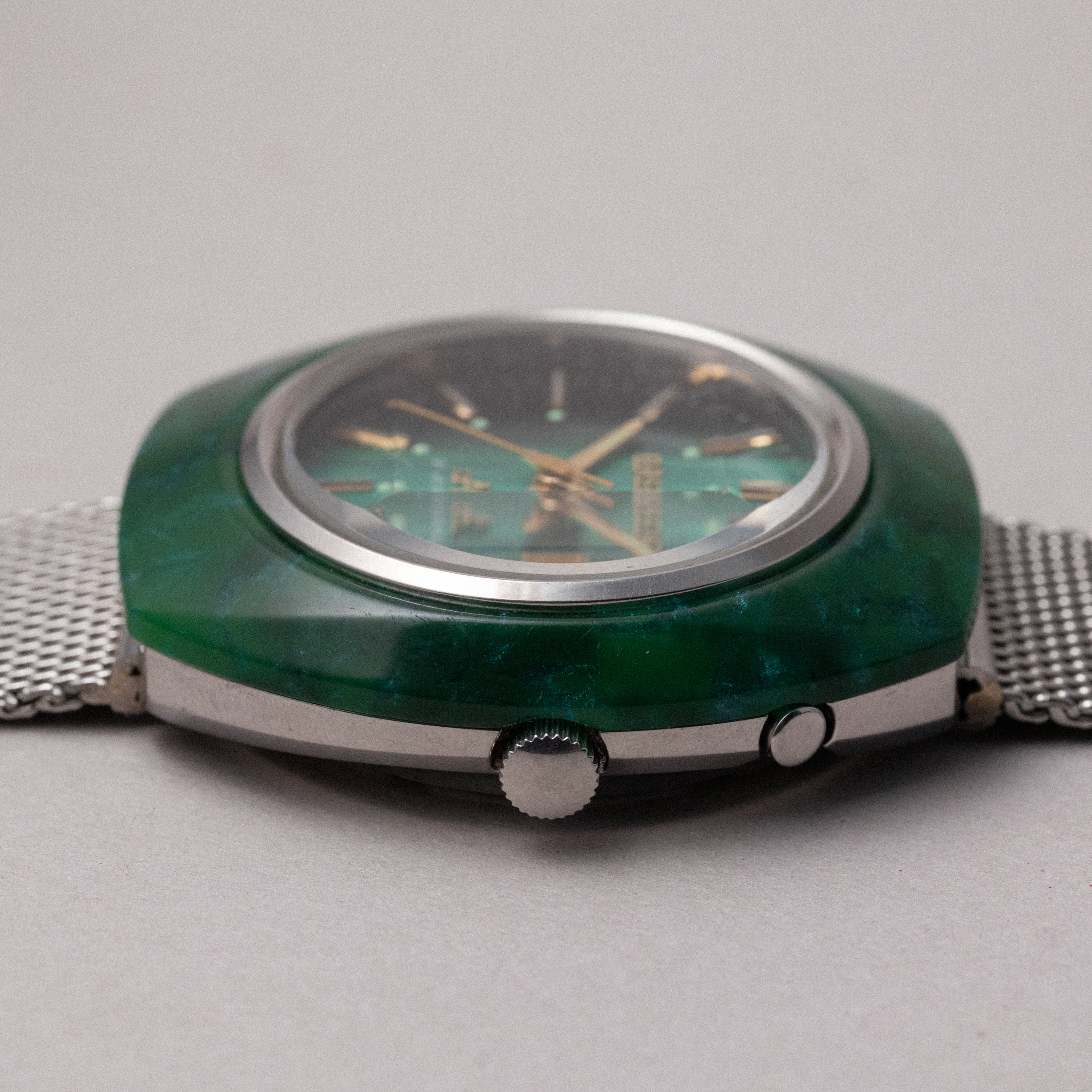 オリエント シェルダイヤル カットガラス 1970年代製