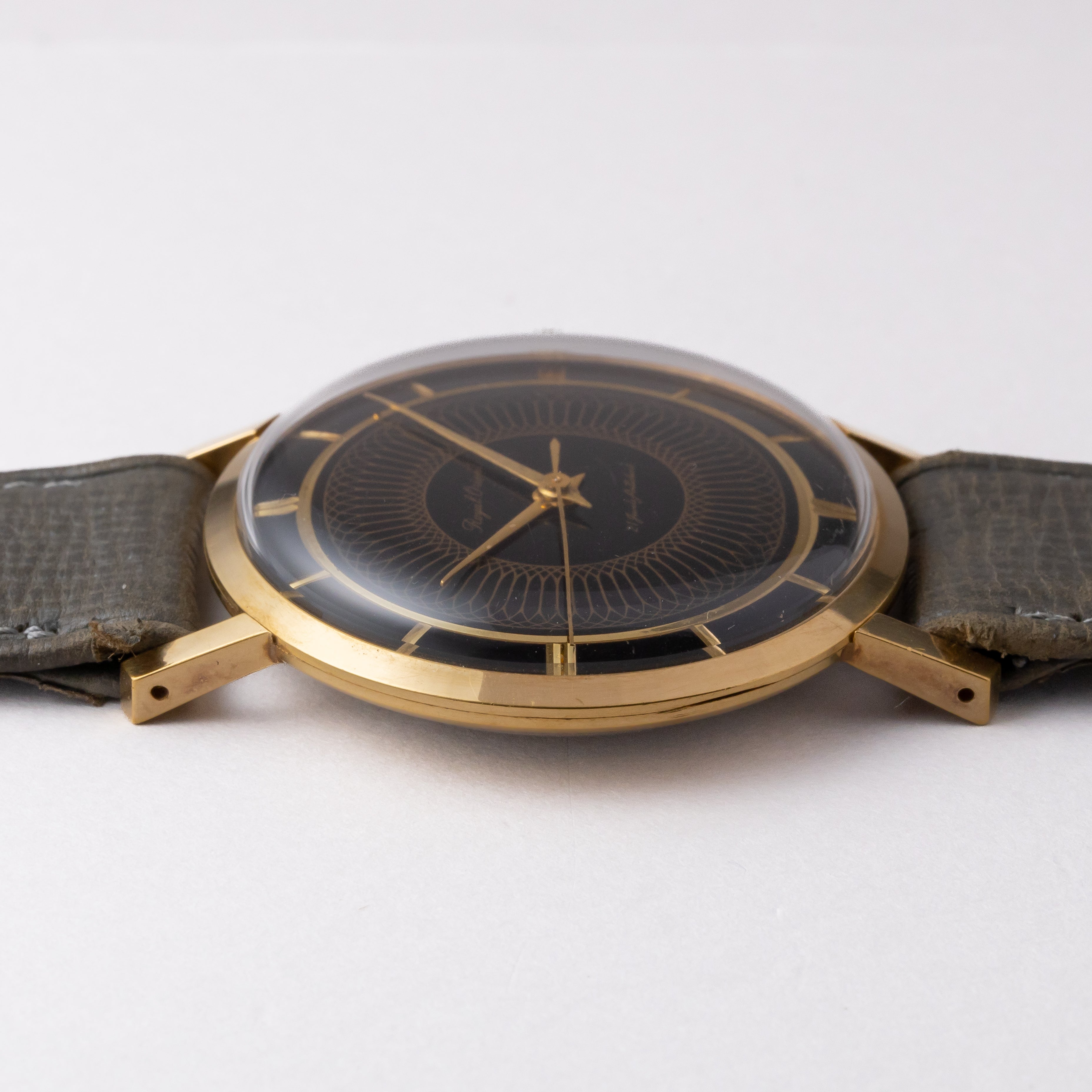 オリエント ロイヤルオリエント 1960年代製 オリジナルブラック幾何学模様ダイヤル オリジナルベルト