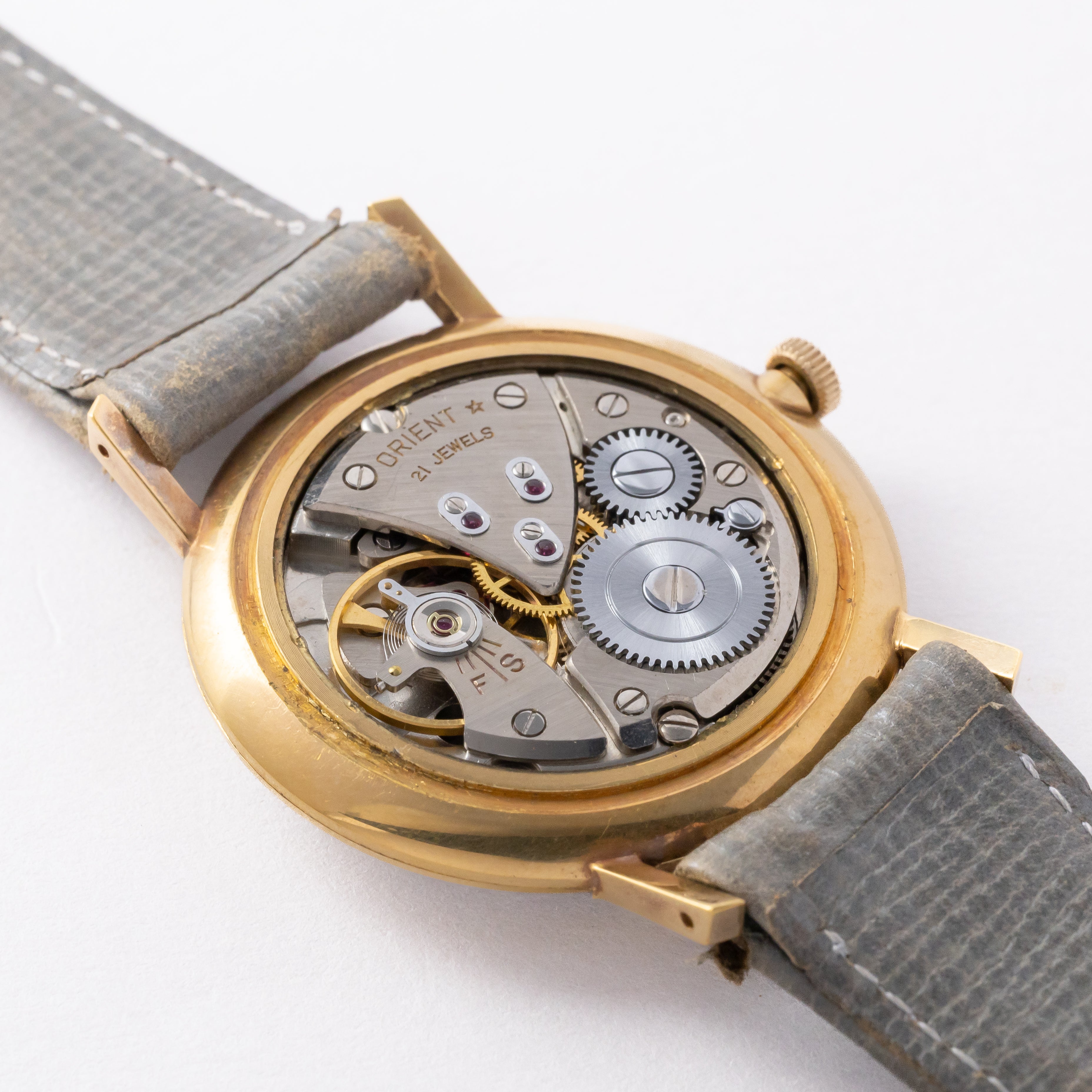 オリエント ロイヤルオリエント 1960年代製 オリジナルブラック幾何学模様ダイヤル オリジナルベルト