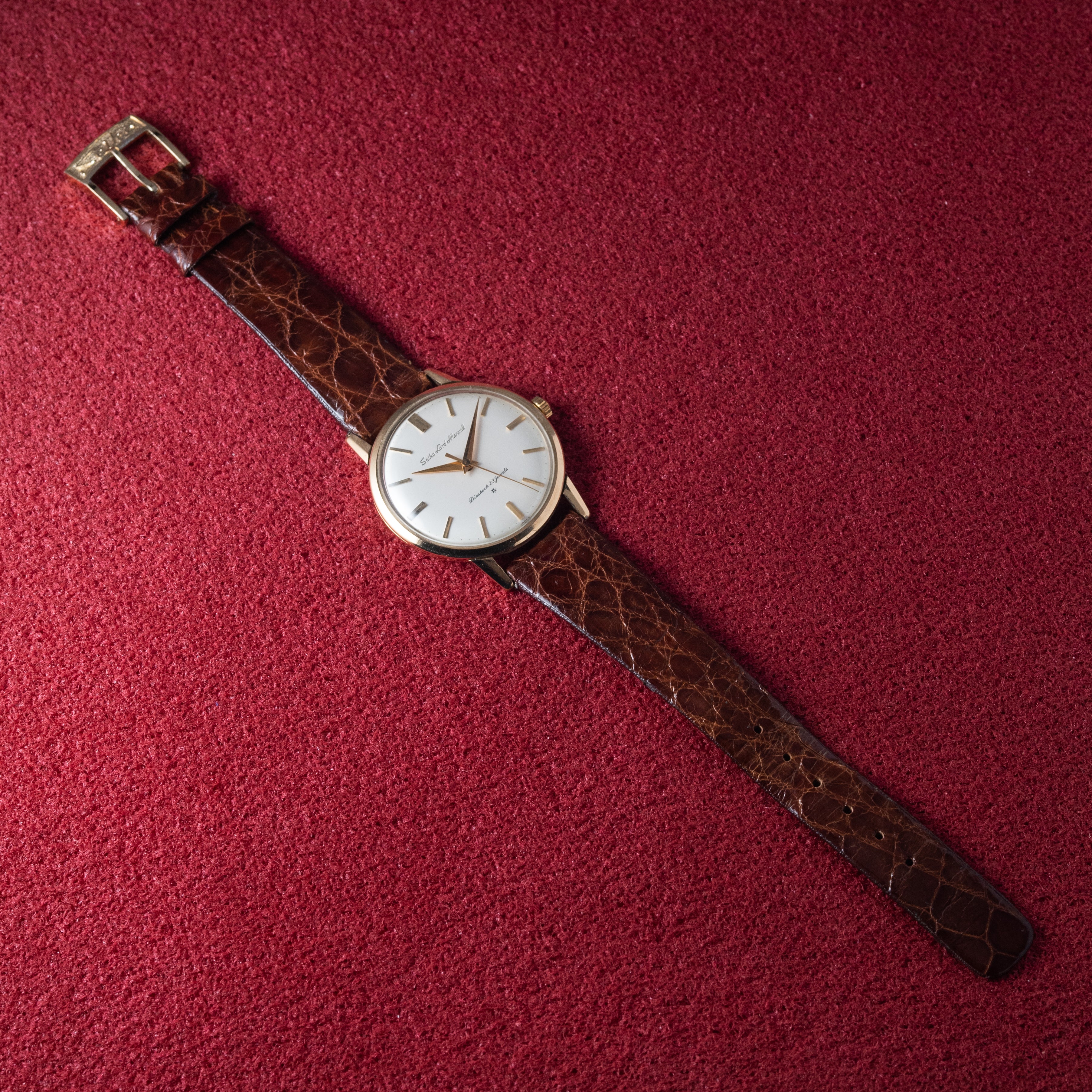 セイコー ロードマーベル 1961年製 手巻き GF 純正尾錠付き