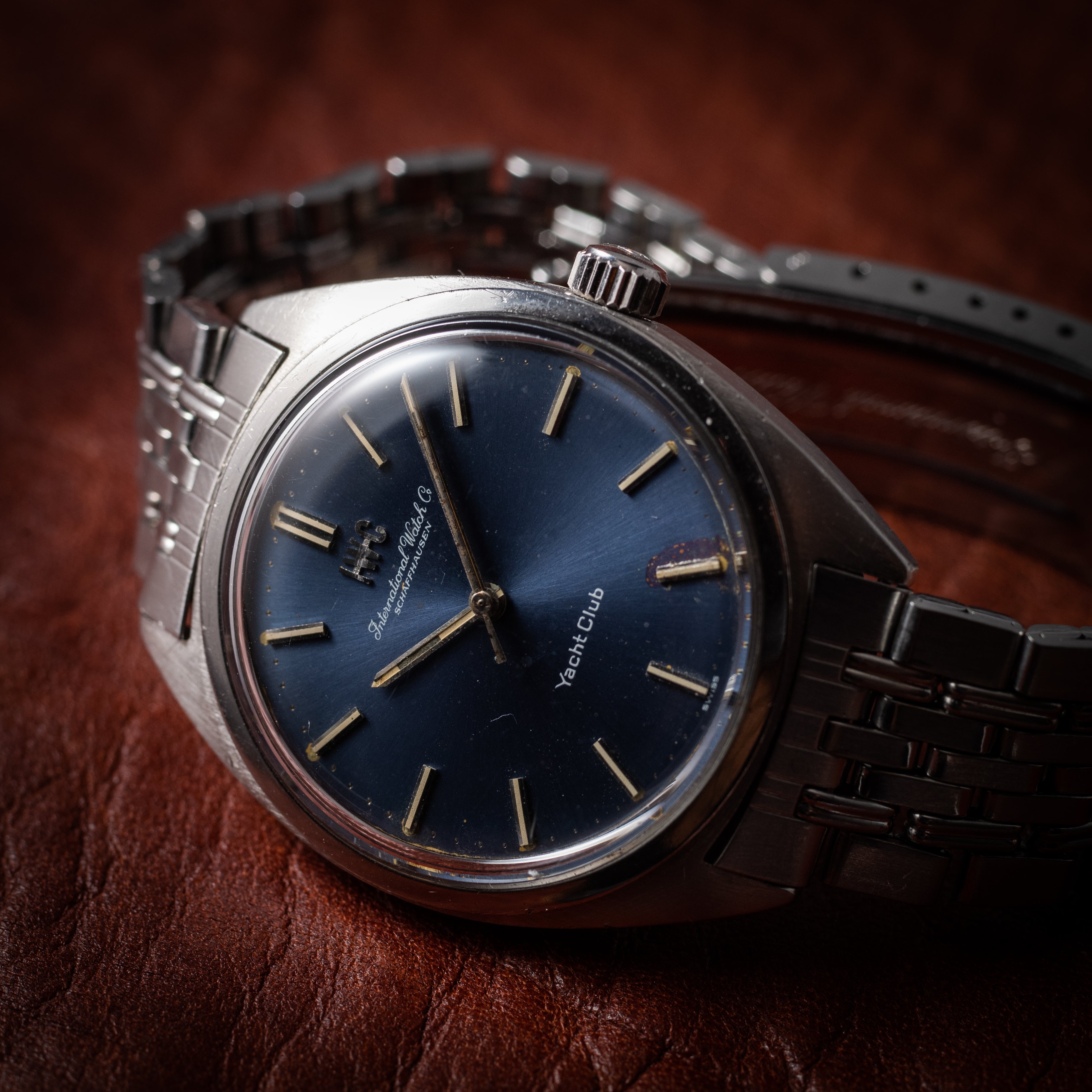 IWC ヨットクラブ ブルー 希少Cal.89搭載手巻きモデル 1974年製 純正GFブレス