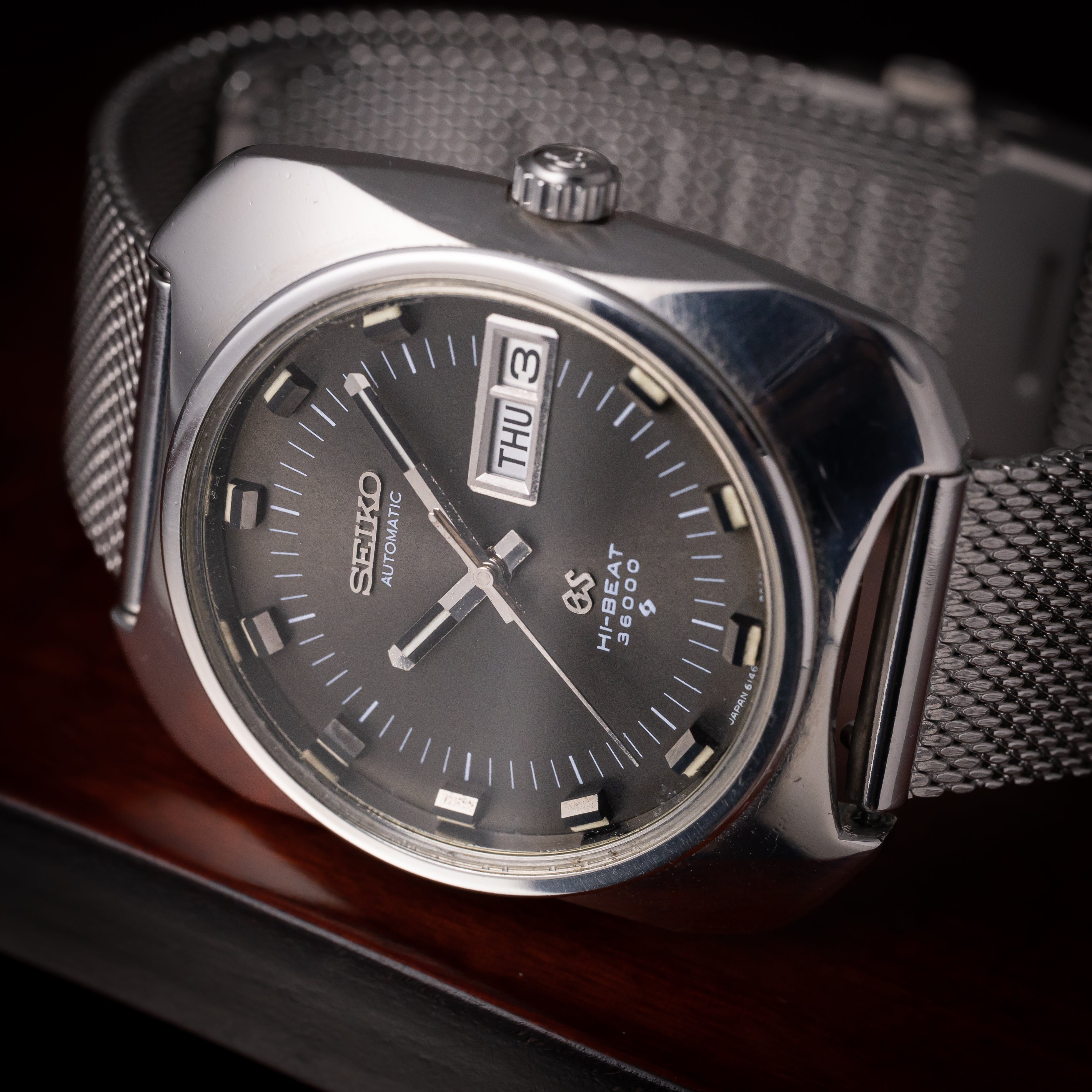 グランドセイコー 座布団ケース 1969年製 ハイビート10振動 Ref.6146-8020 グレーダイヤル