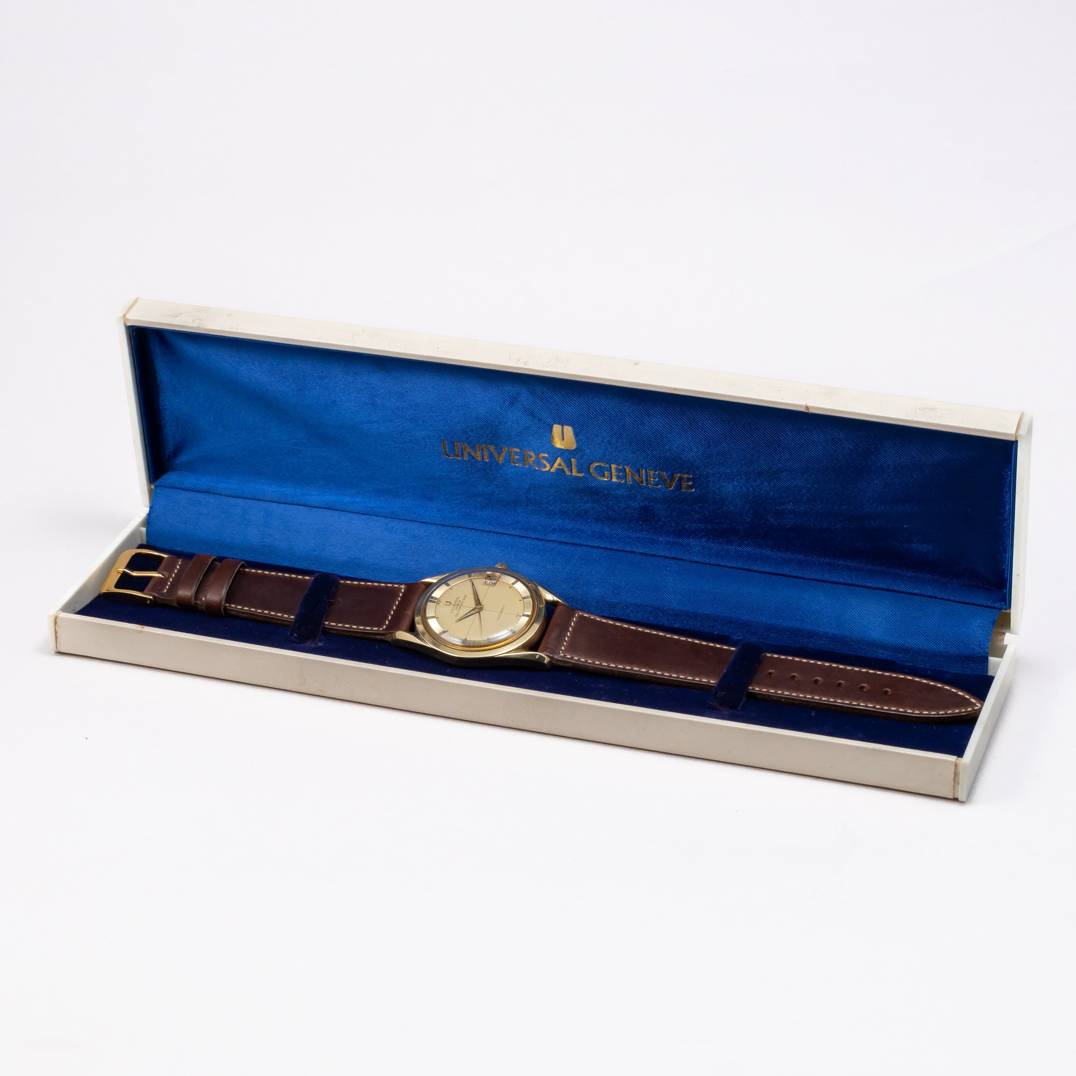 ユニバーサルジュネーブ ポールルーターデイト 1960年代製 ジェンタデザイン 金張り