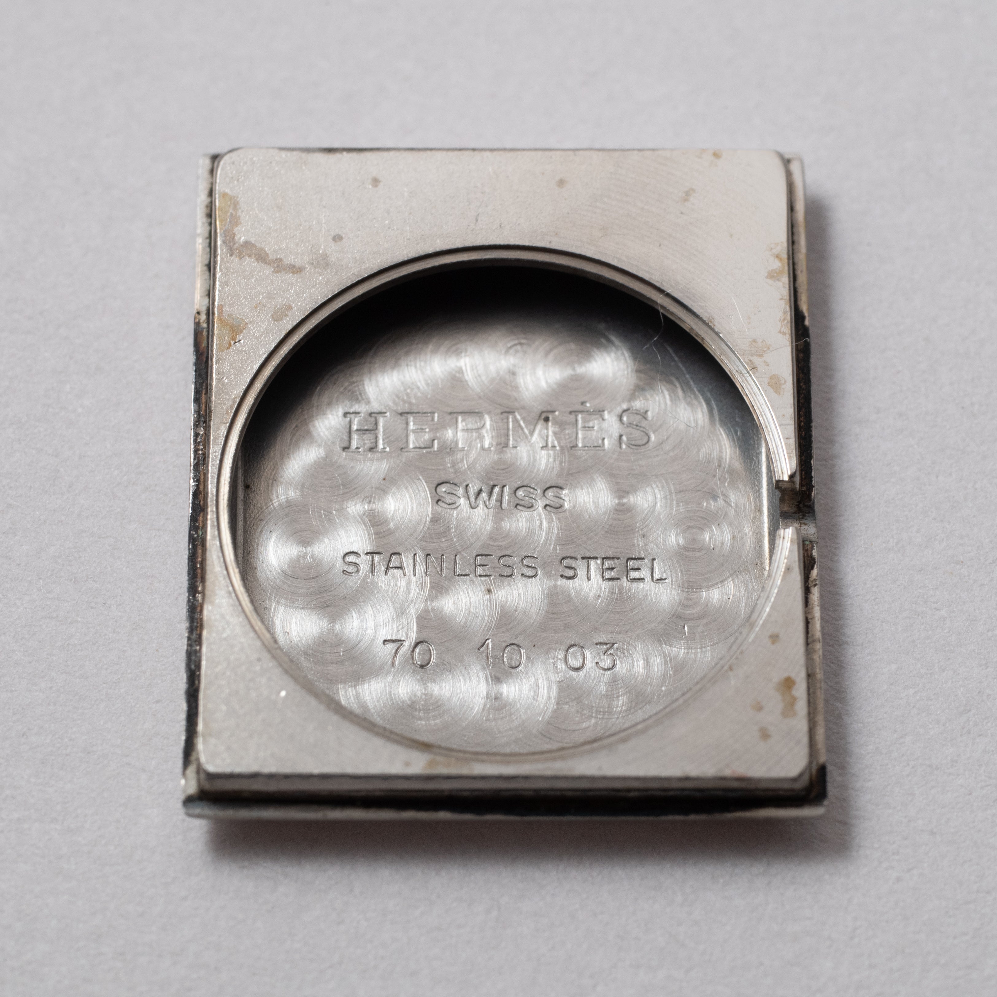 エルメス レクタンギュラー ダイヤインデックス GF 手巻き 純正ベルト 1980年代製