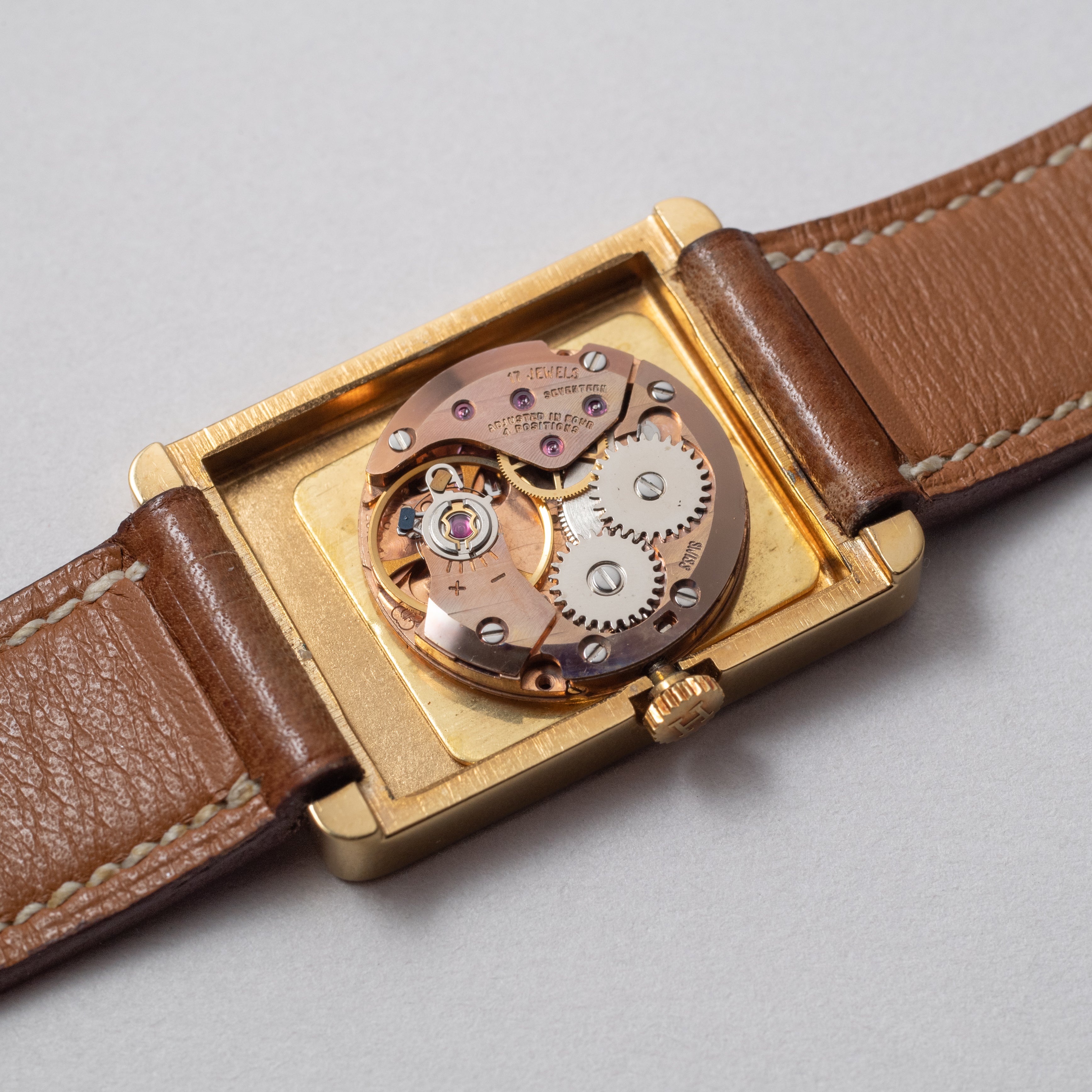 エルメス レクタンギュラー ダイヤインデックス GF 手巻き 純正ベルト 1980年代製