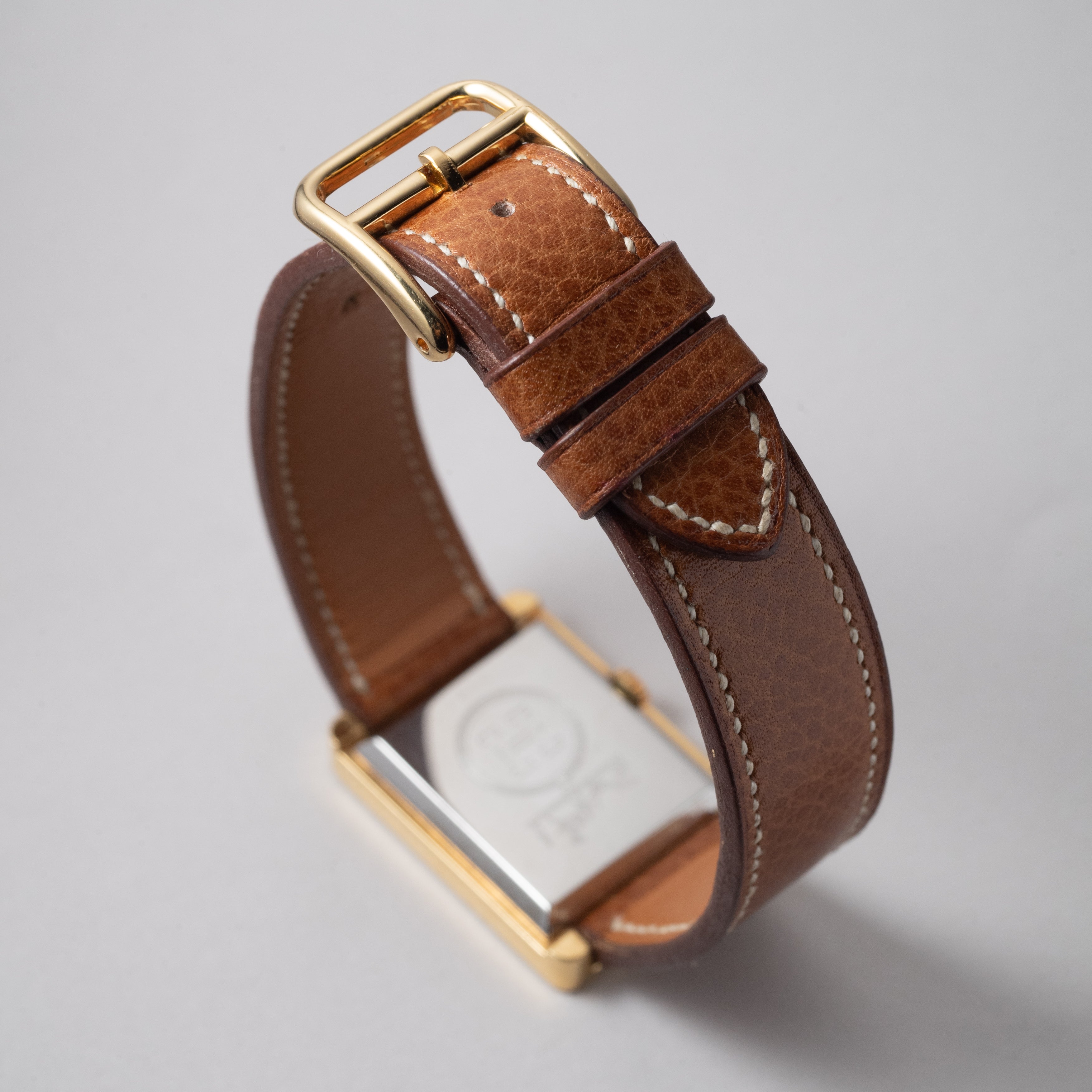 エルメス レクタンギュラー ダイヤインデックス GF 手巻き 純正ベルト 1980年代製