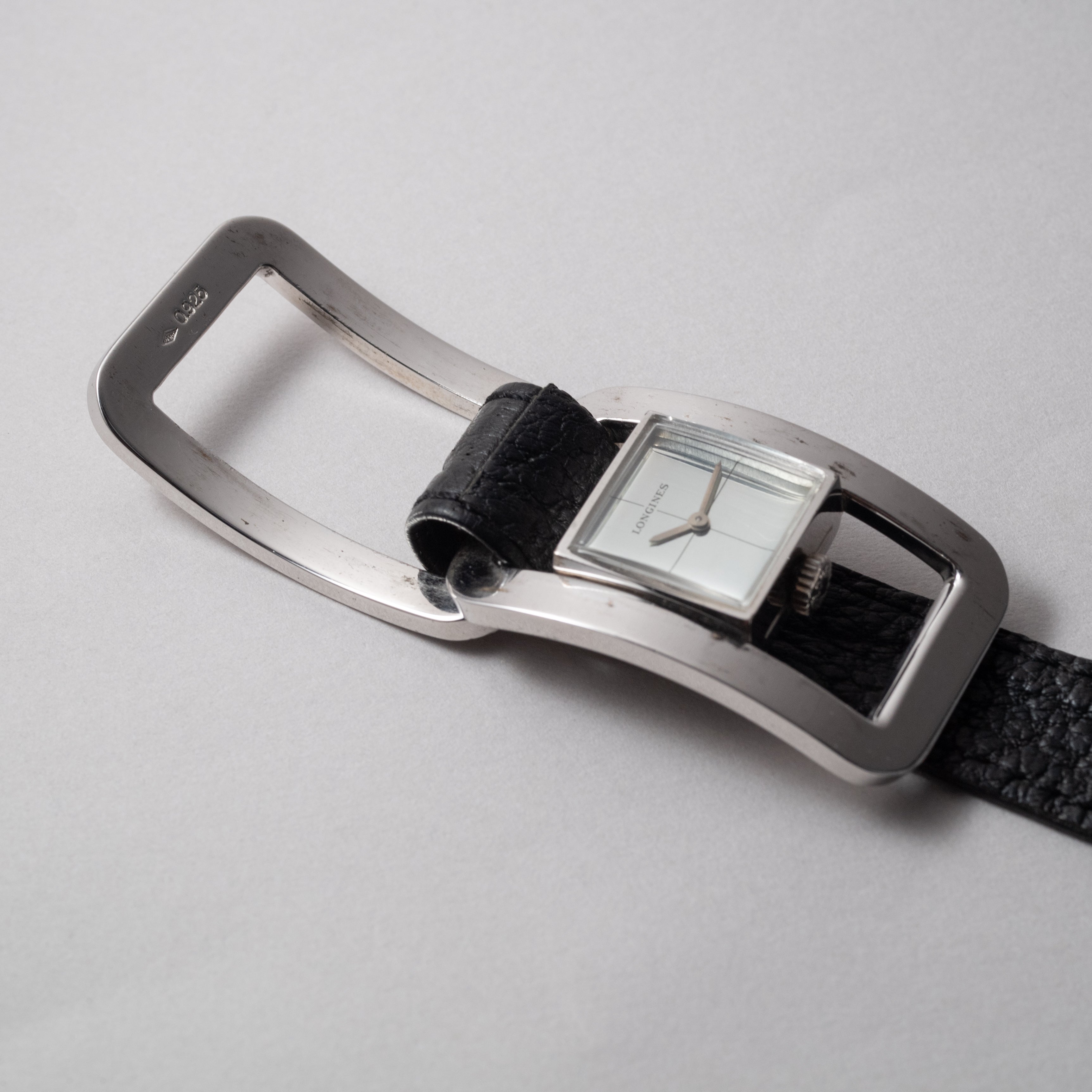 ロンジン バックルウォッチ 銀無垢 手巻き 1970年代製 セルジュマンゾンデザイン